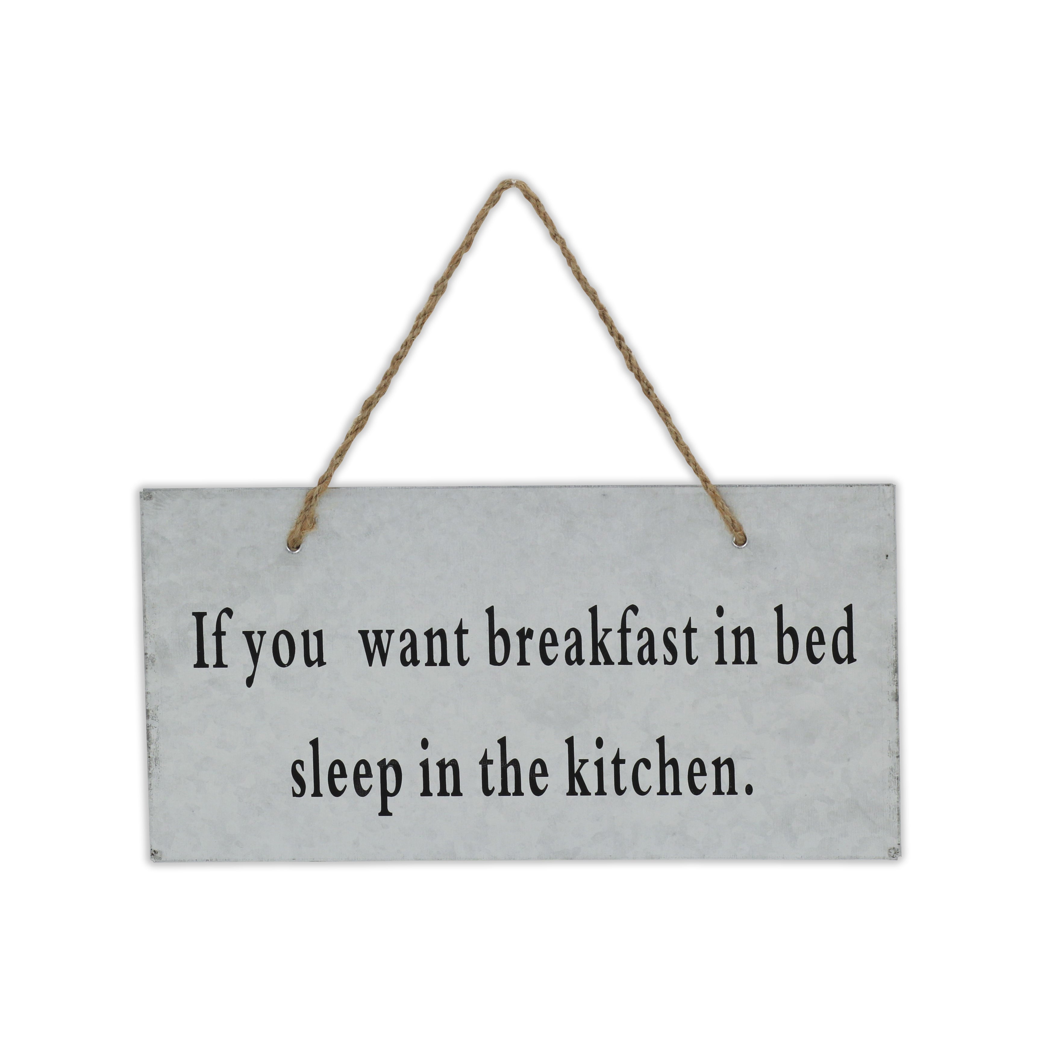Elodie Galvanized Sign - Breakfast In Bed