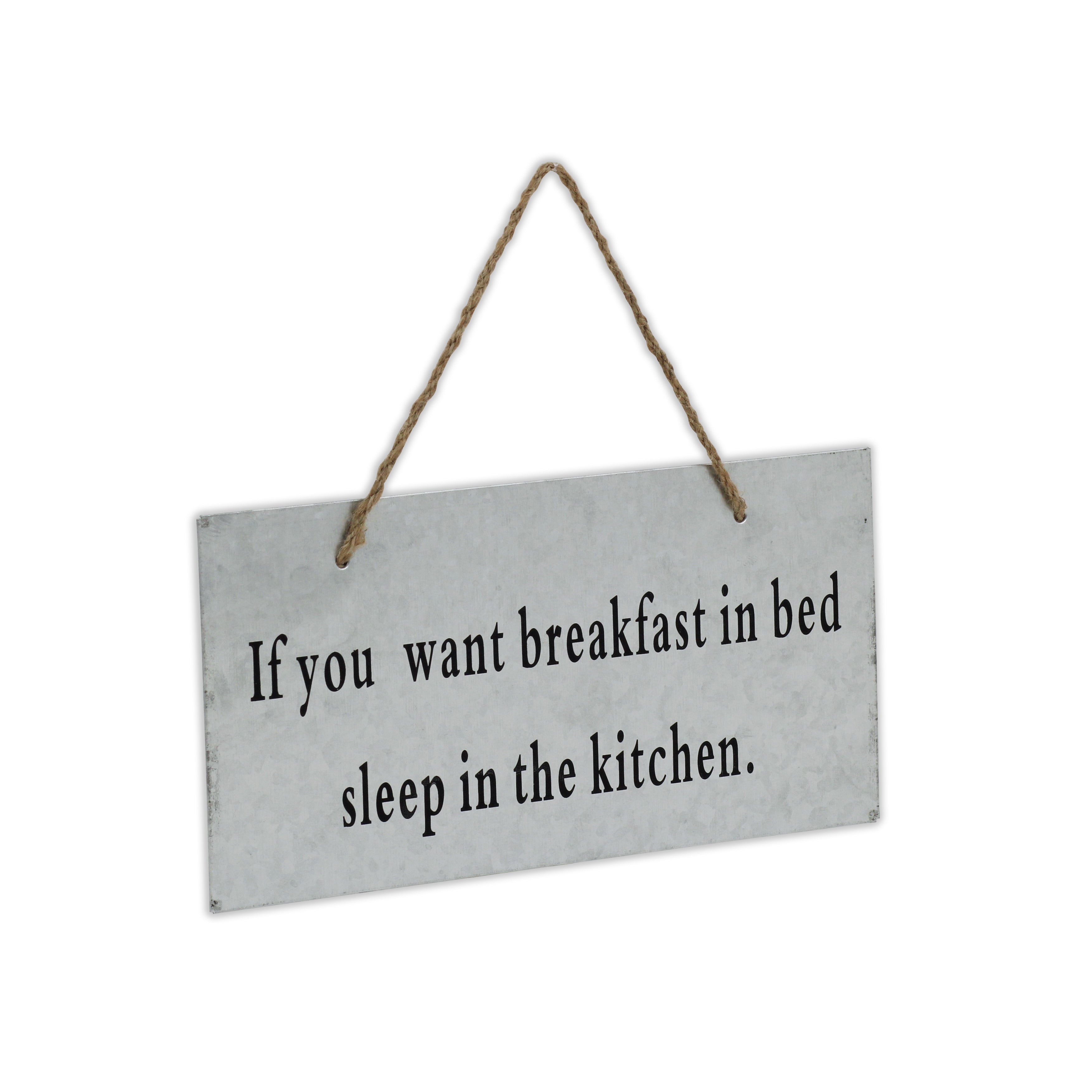 Elodie Galvanized Sign - Breakfast In Bed