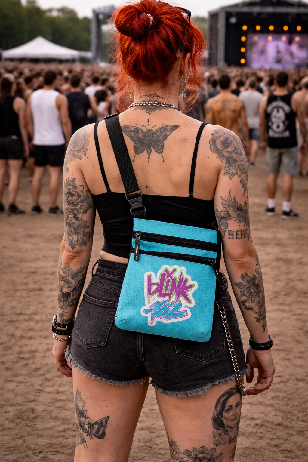 Rocksax Blink 182 Body Bag - Logo Blue