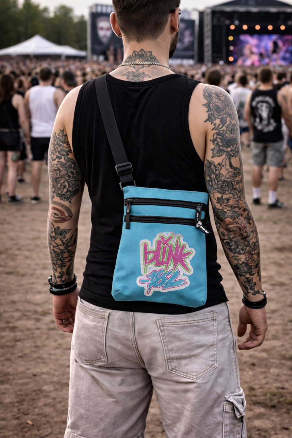 Rocksax Blink 182 Body Bag - Logo Blue