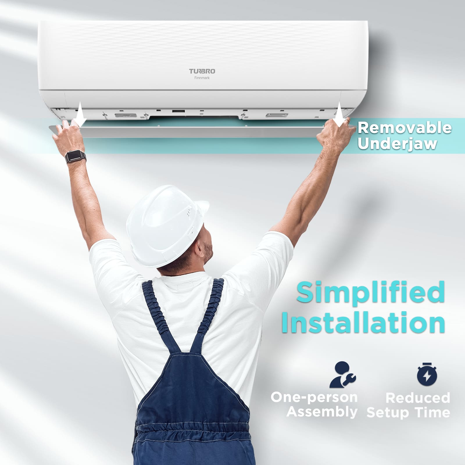 Finnmark 12,000 BTU WiFi Ductless Mini Split AC with Heat Pump, 115V/230V (R32)