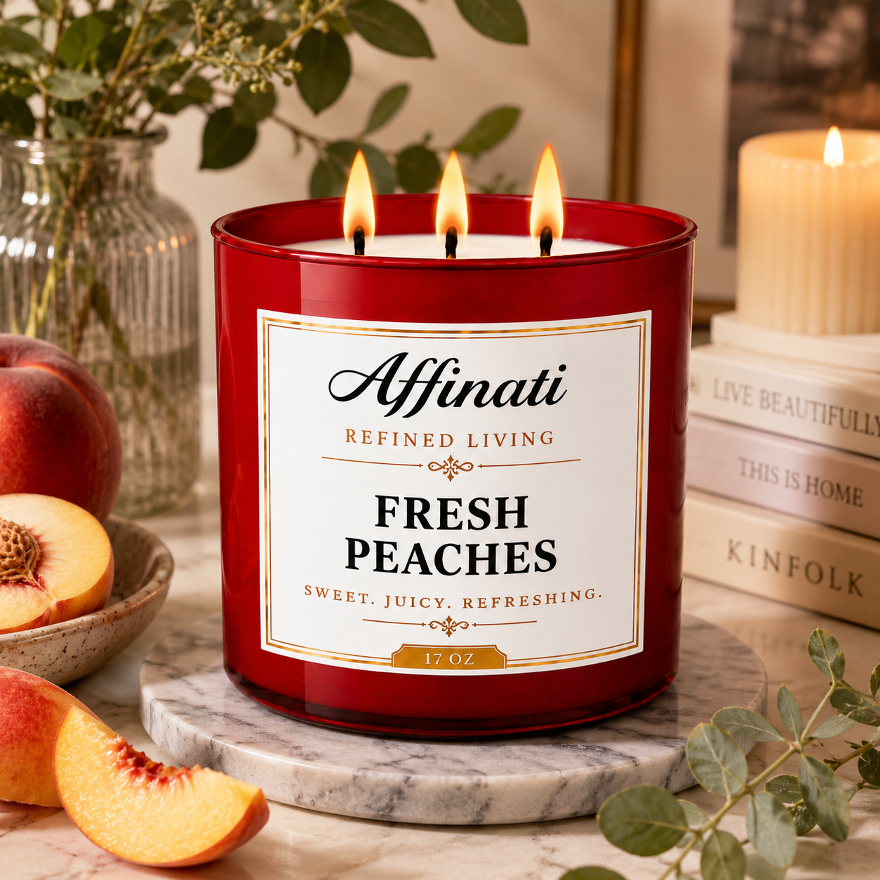 Fresh Peaches 3-Wick Candle