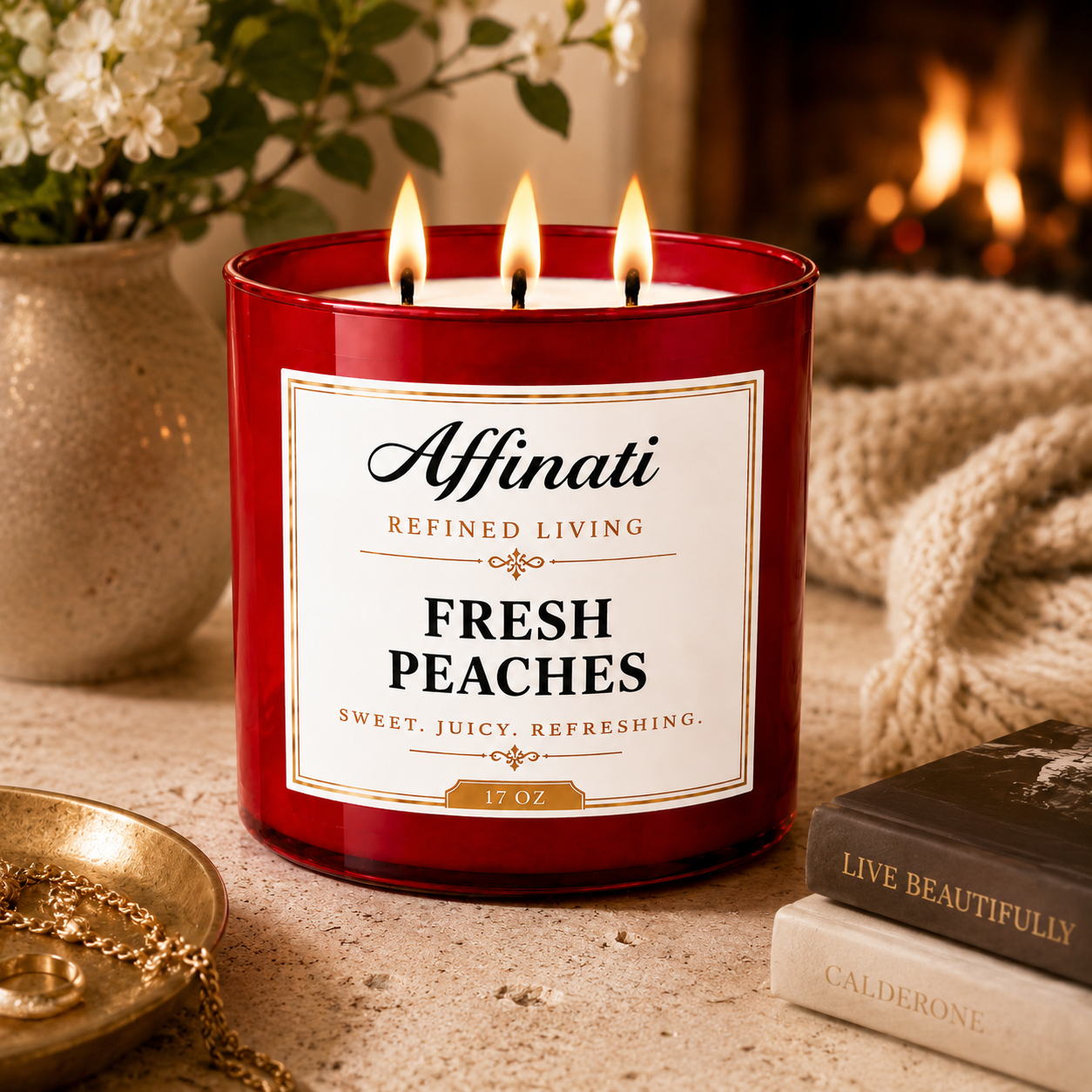 Fresh Peaches 3-Wick Candle