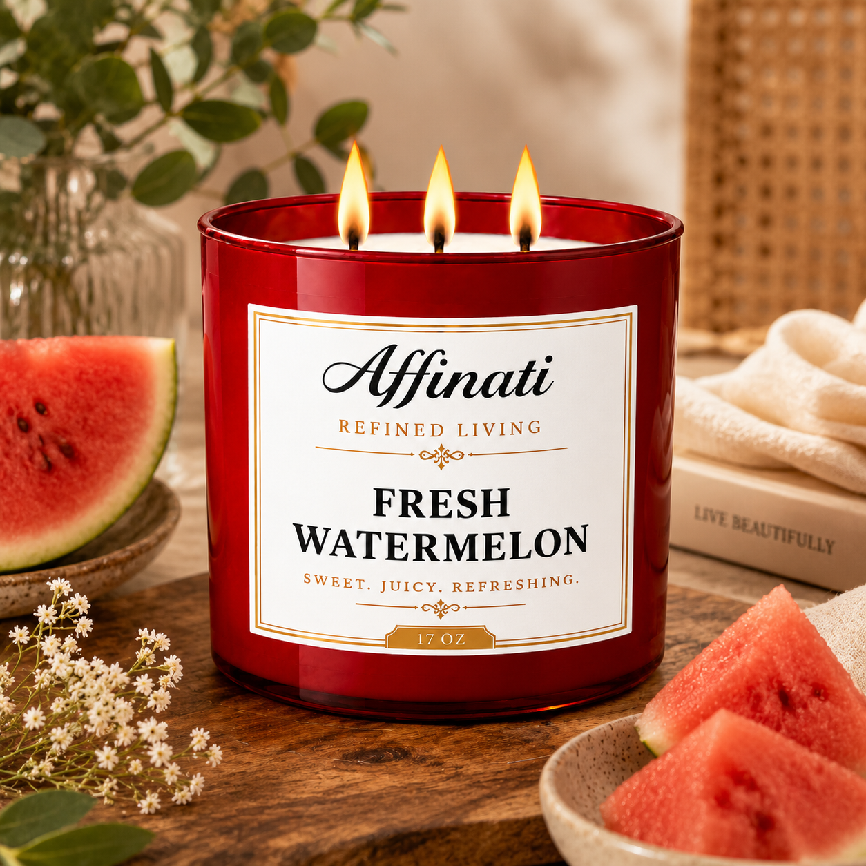 Fresh Watermelon 3-Wick Candle