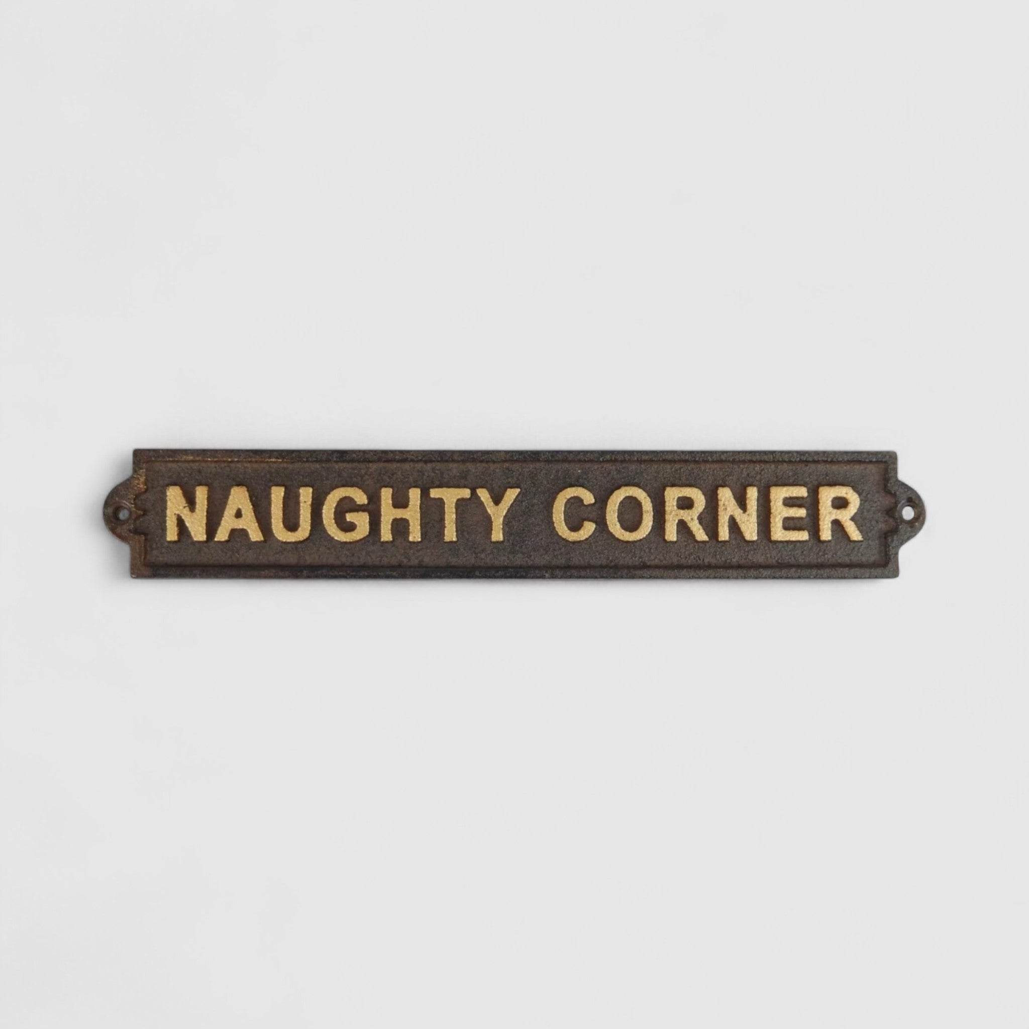 Playful Cast Iron Plaque: Naughty Corner - Amusing Home Decor