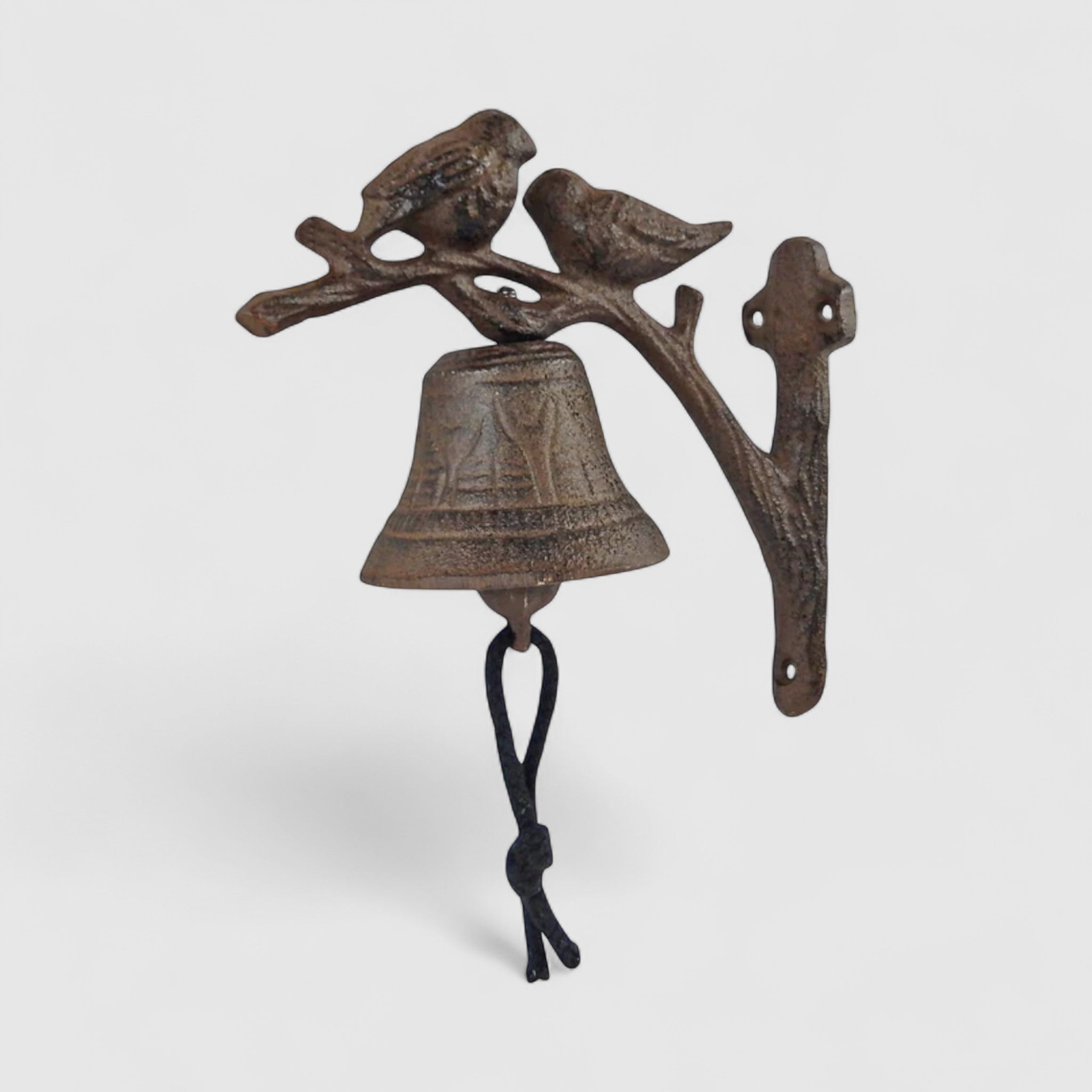 Rustic Nature-Themed Cast Iron Bird Door Bell, Garden Entry Chime