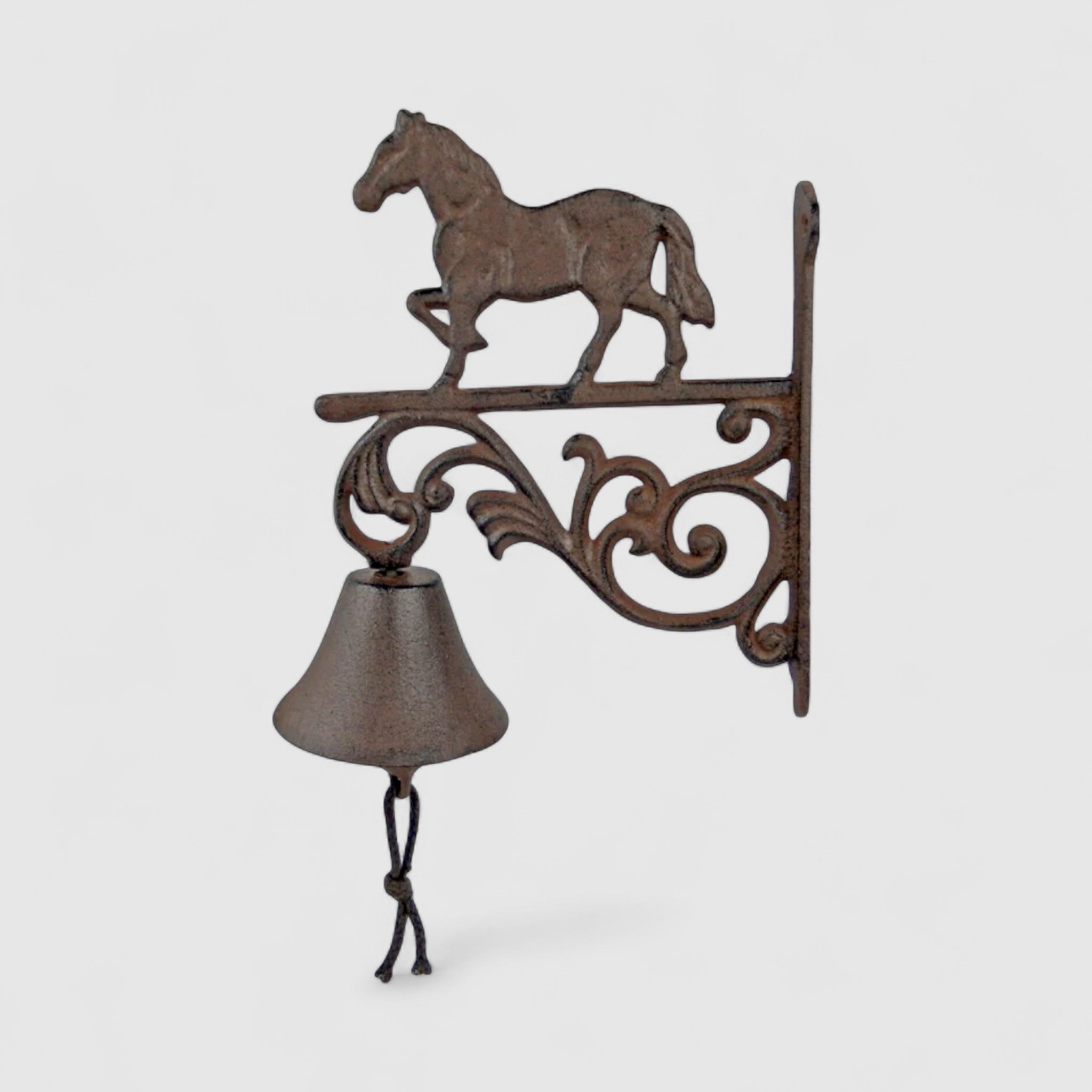 Equestrian Cast Iron Horse Bell, Rustic Farmhouse Door Chime