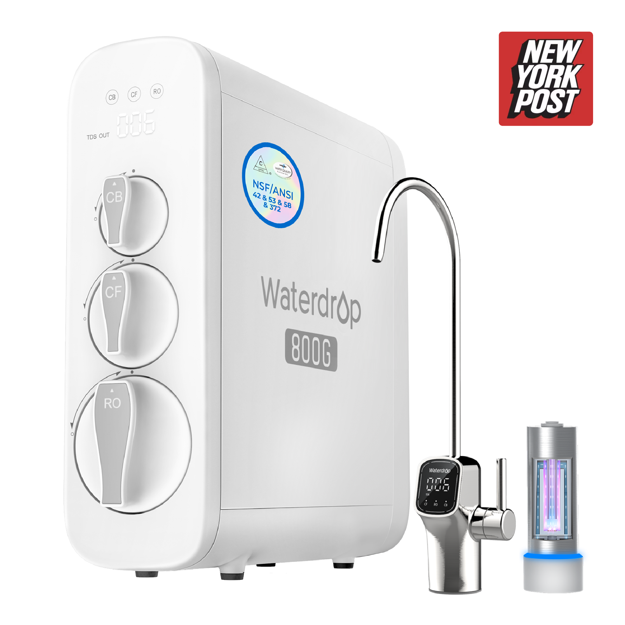 800 GPD Tankless Reverse Osmosis System - Waterdrop G3P800