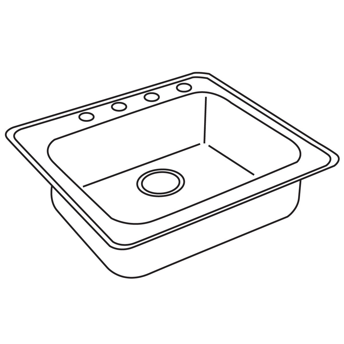 Elkay Dayton Stainless Steel 25'' X 22'' X 5-3/8'', Single Bowl Drop-In Sink