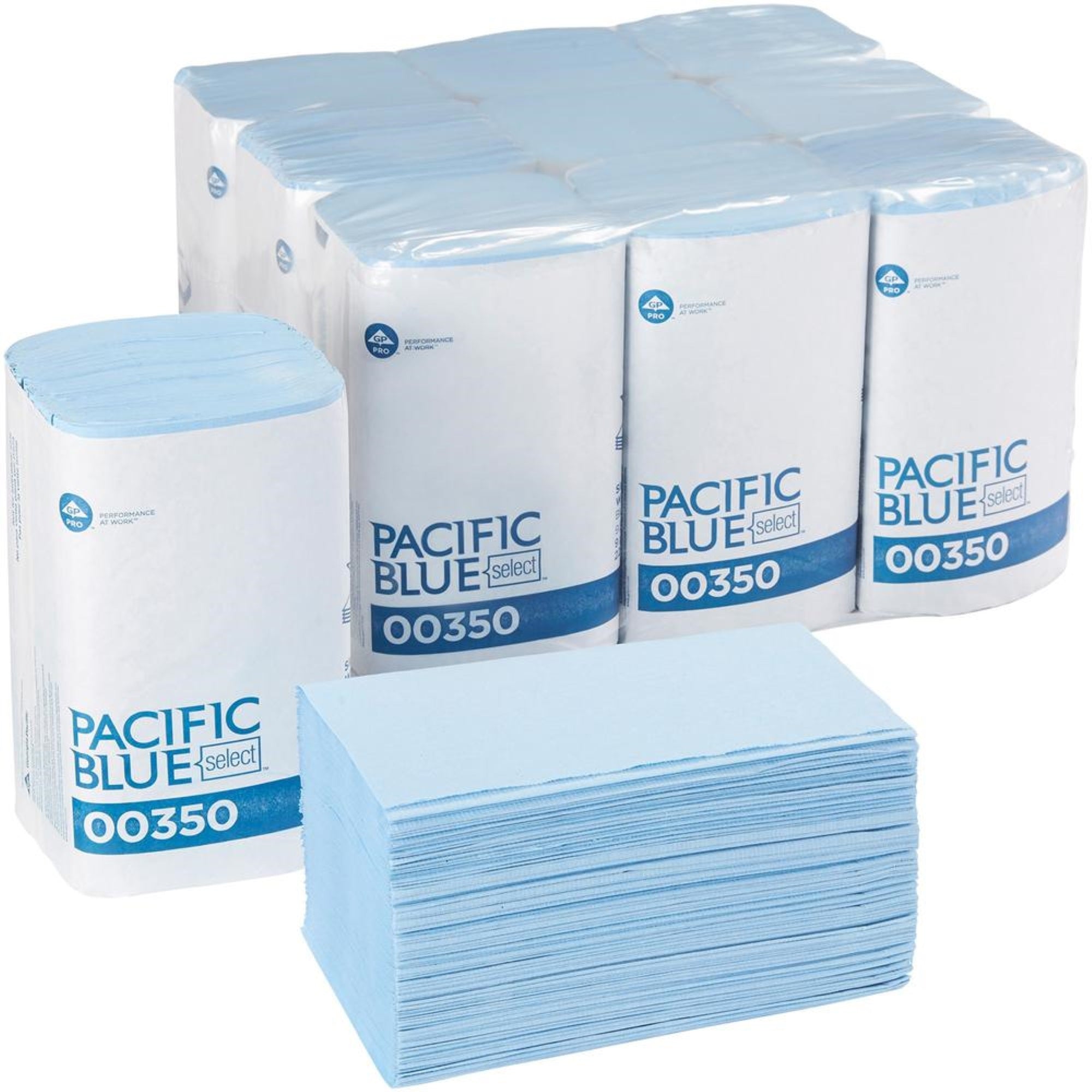 Pacific Blue Select S-Fold Windshield Paper Towels - 2 Ply - 9.50 X 10.25 - Blue - Paper - Absorbent, Moisture Resistant, Single