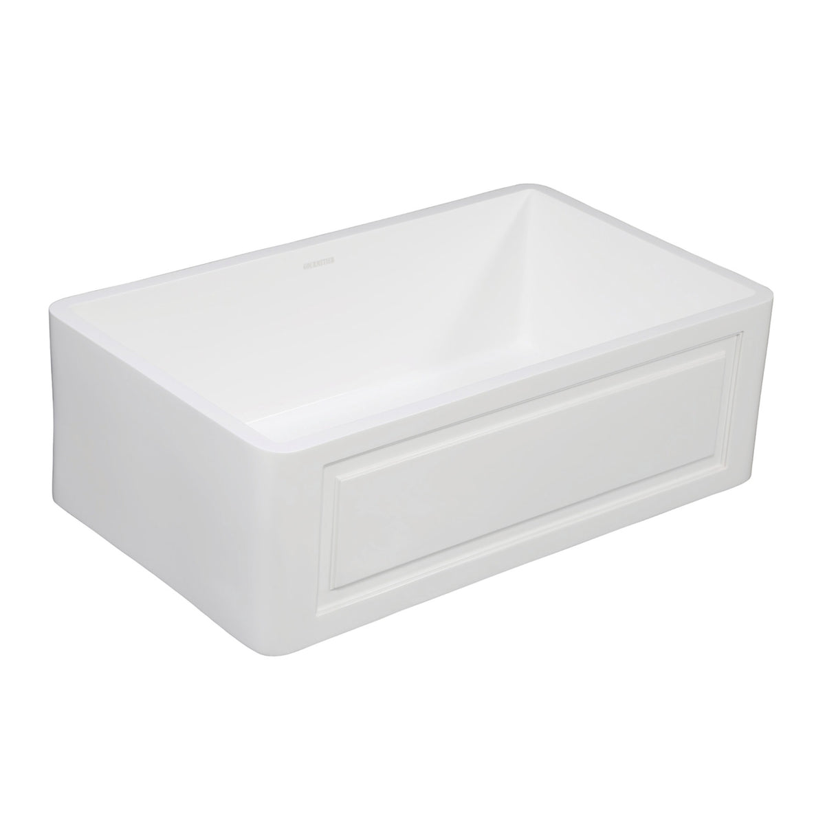 Gourmetier Gkfa301810Ld Solid Surface Matte Stone Apron Front Farmhouse Single Bowl Kitchen Sink, Matte White
