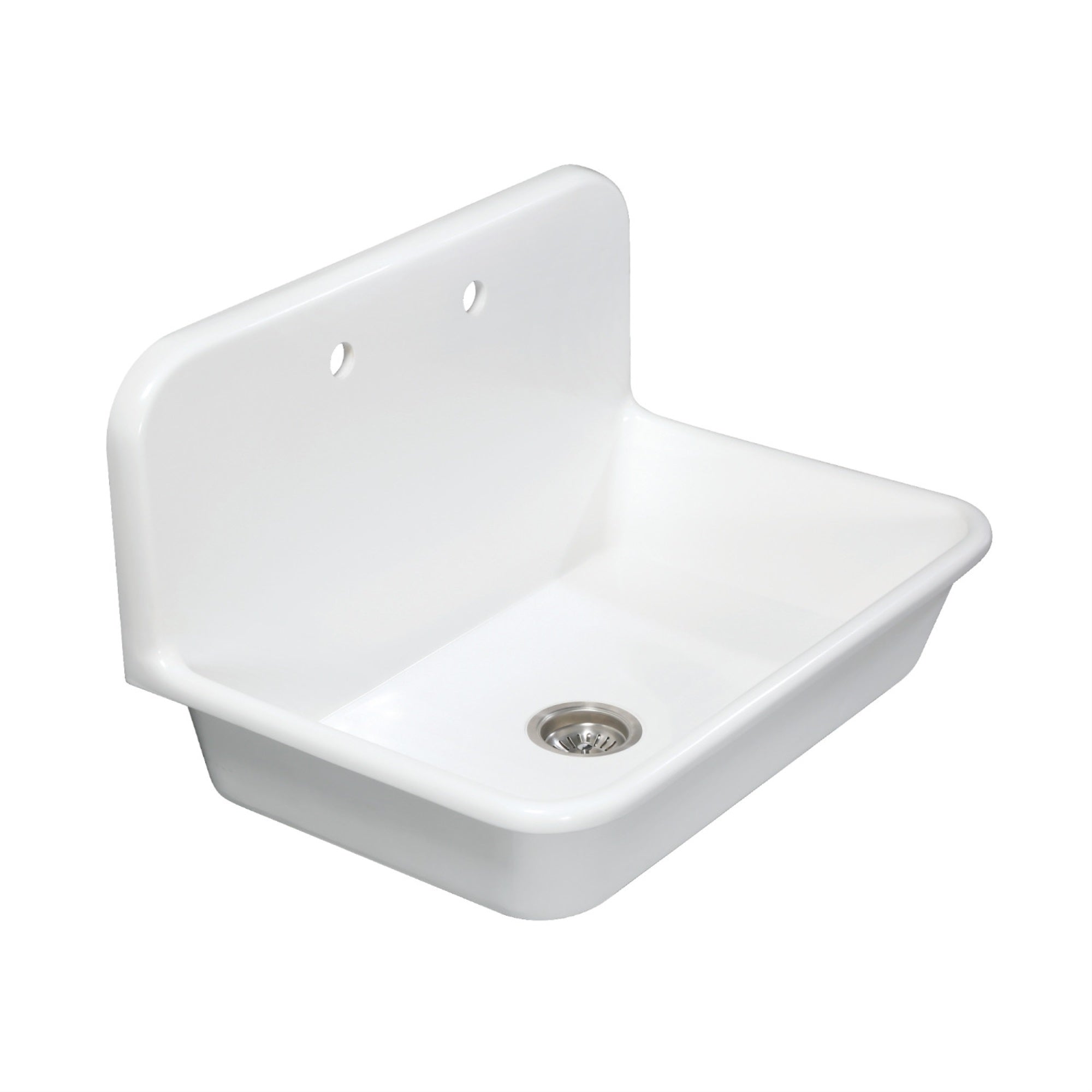 Gourmetier Gkta302119 Arcticstone 30 In. Solid Surface Farmhouse Kitchen Sink With Backsplash, Matte White