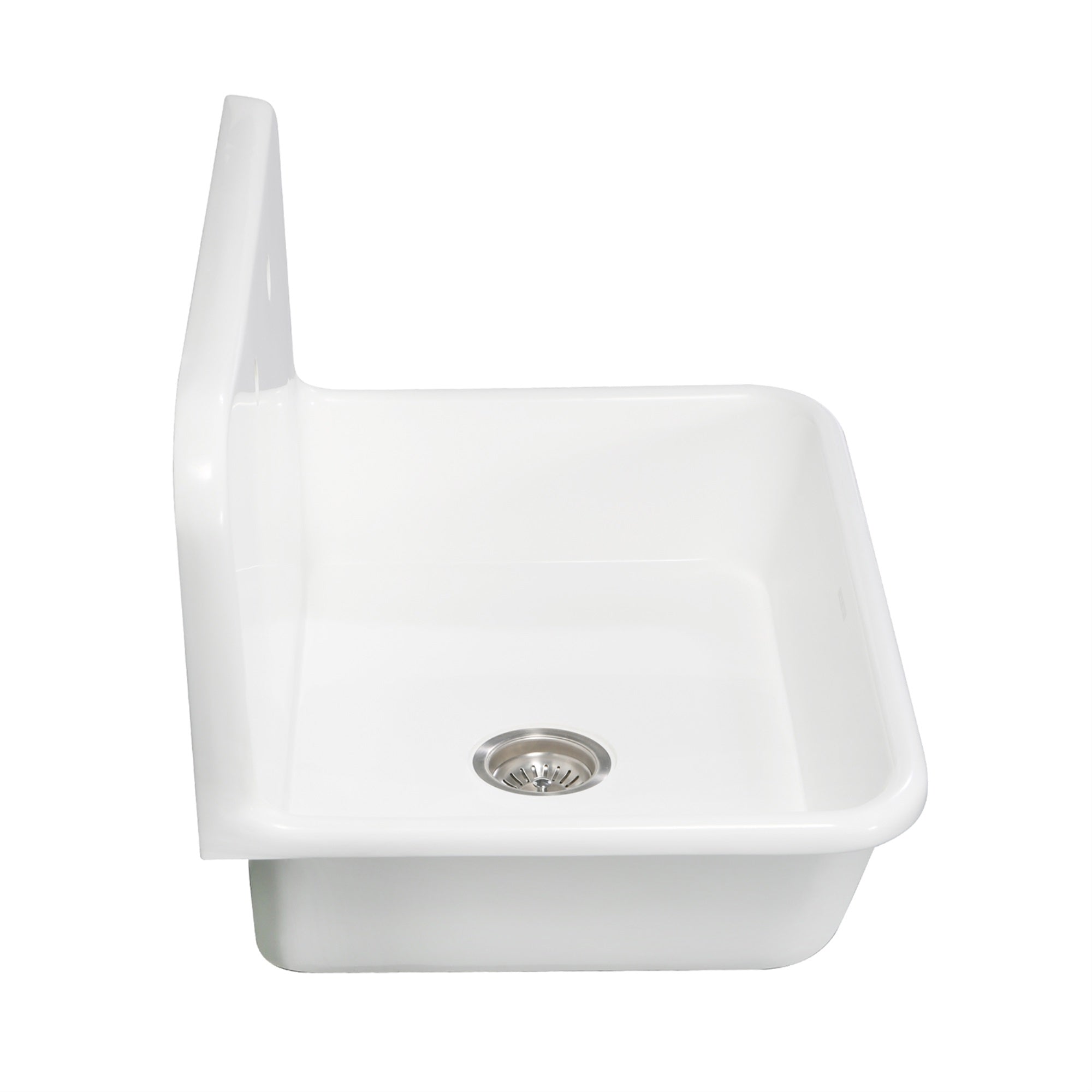 Gourmetier GKTA302119 Arcticstone 30 in. Solid Surface Farmhouse Kitchen Sink with Backsplash  Matte White