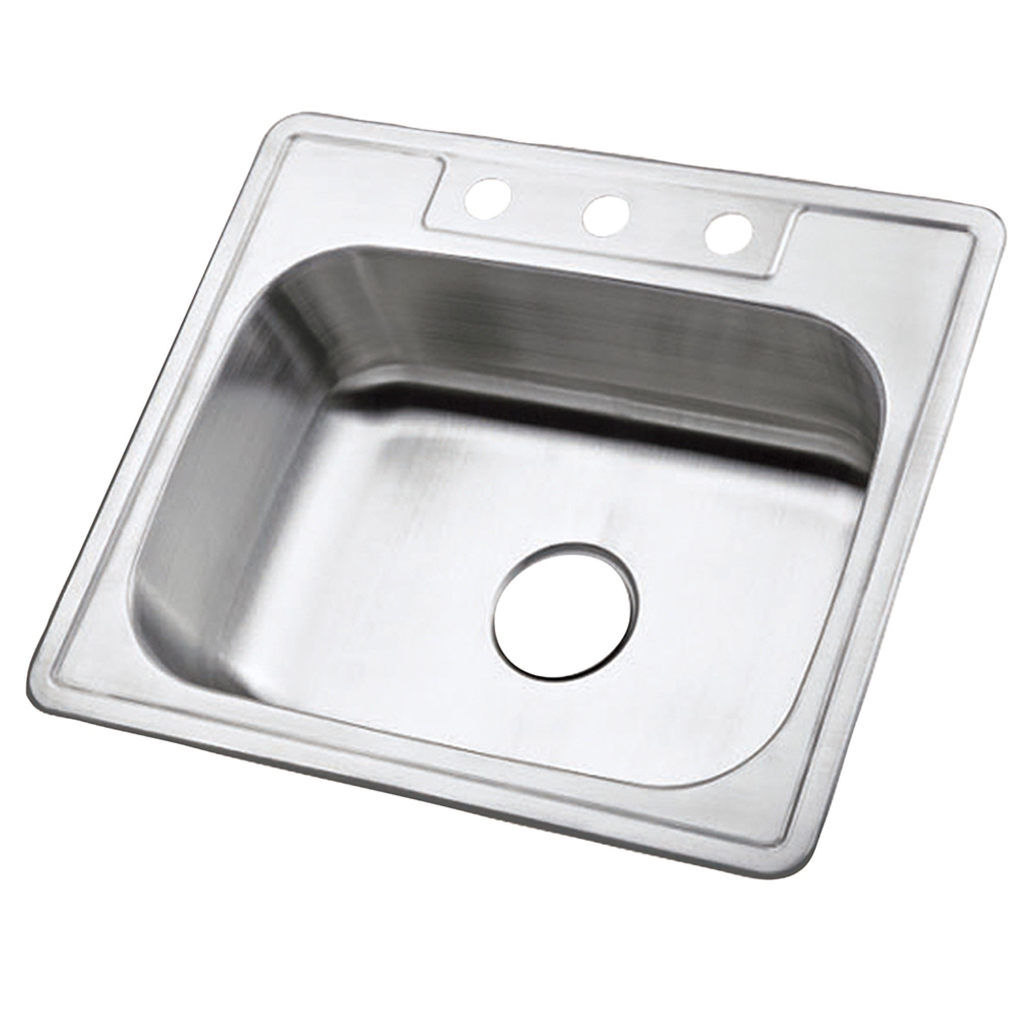 Gourmetier Gkts2520 Drop-In Single Bowl Kitchen Sink, Brushed