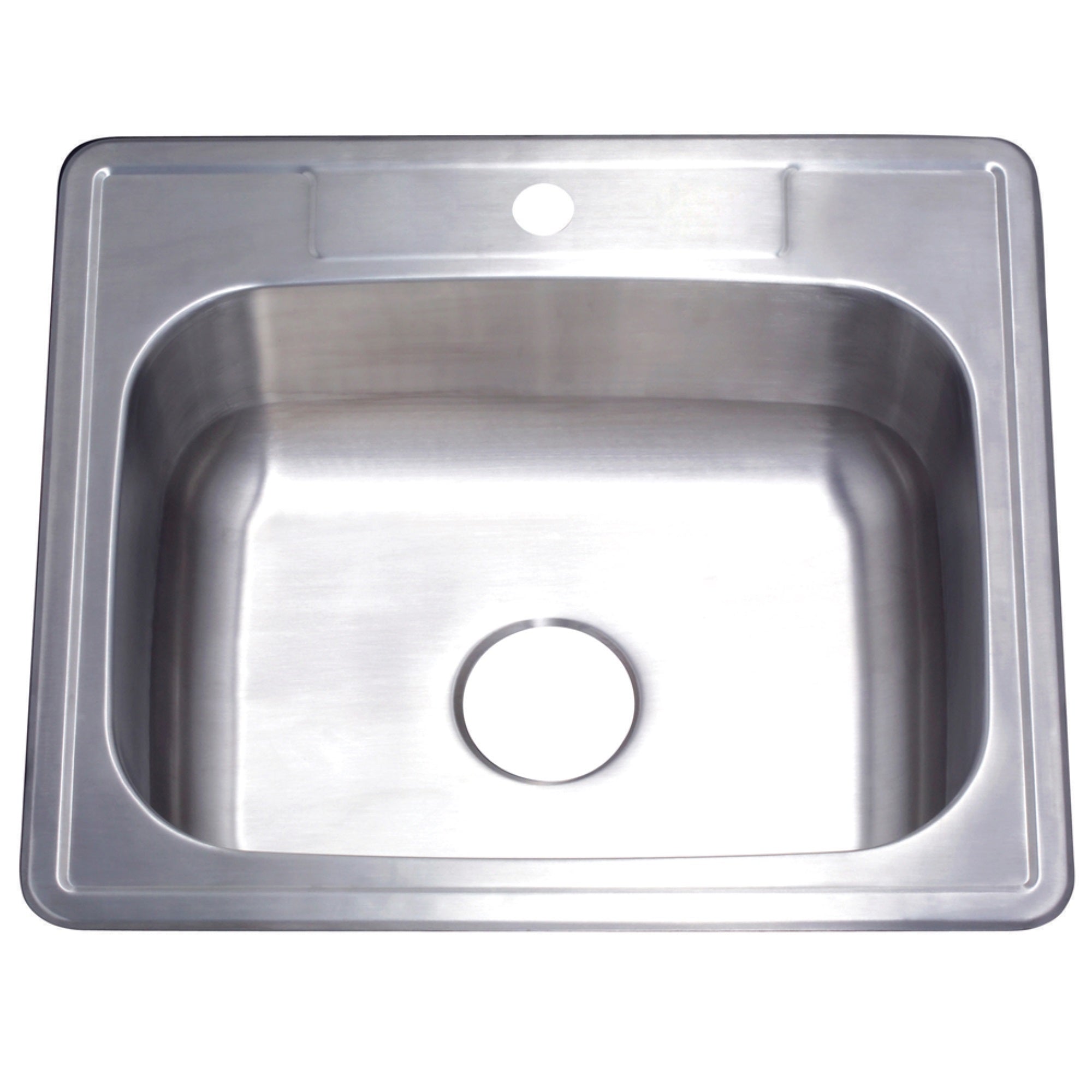 Gourmetier Gkts252281 Drop-In Single Bowl Kitchen Sink, Brushed