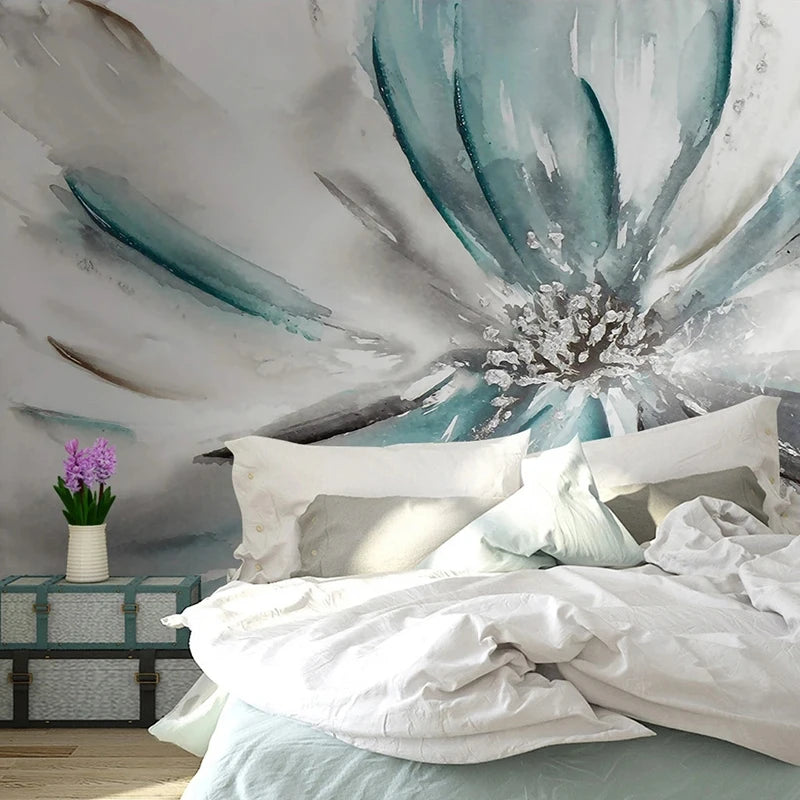 Custom Any Size Mural Wallpaper Hand Painted Oil Painting 3D Flower Background Wall Decoration Living Room Bedroom Home Frescoes