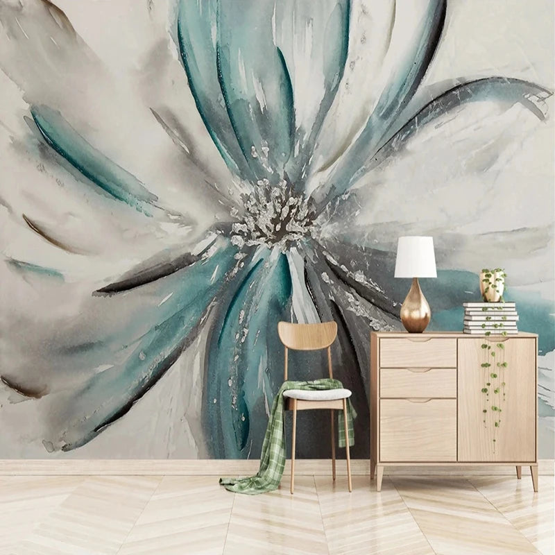 Custom Any Size Mural Wallpaper Hand Painted Oil Painting 3D Flower Background Wall Decoration Living Room Bedroom Home Frescoes