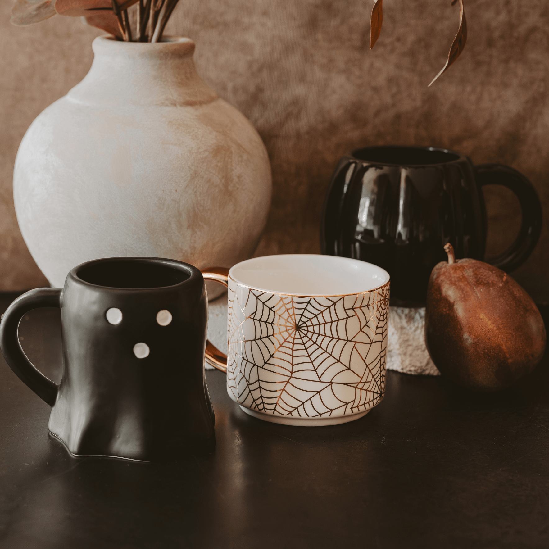Black Pumpkin 19oz. Figural Coffee Mug