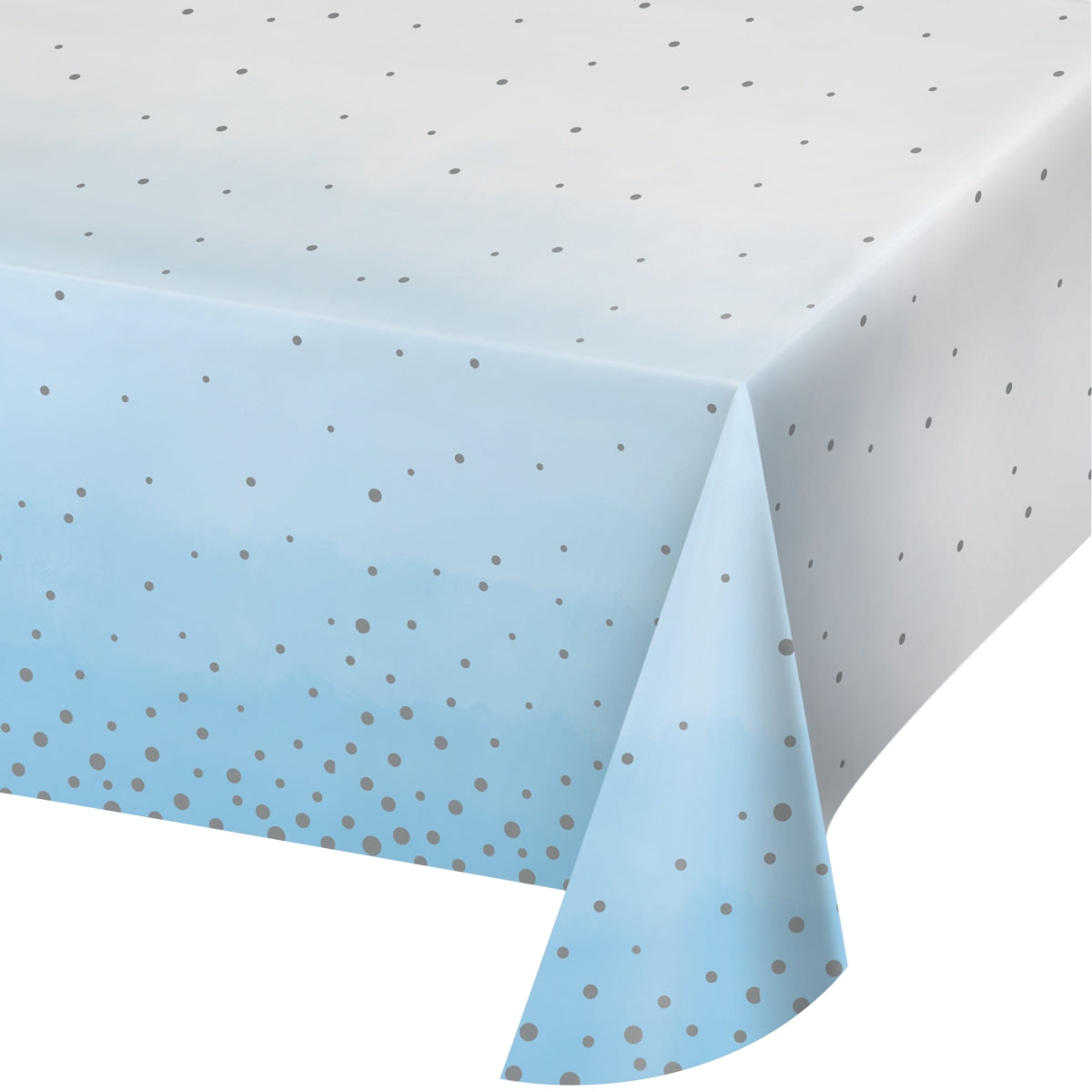 Creative Converting 346302 54 x 102 in. Celebration Paper Tablecloths, Blue & Silver  6 Count