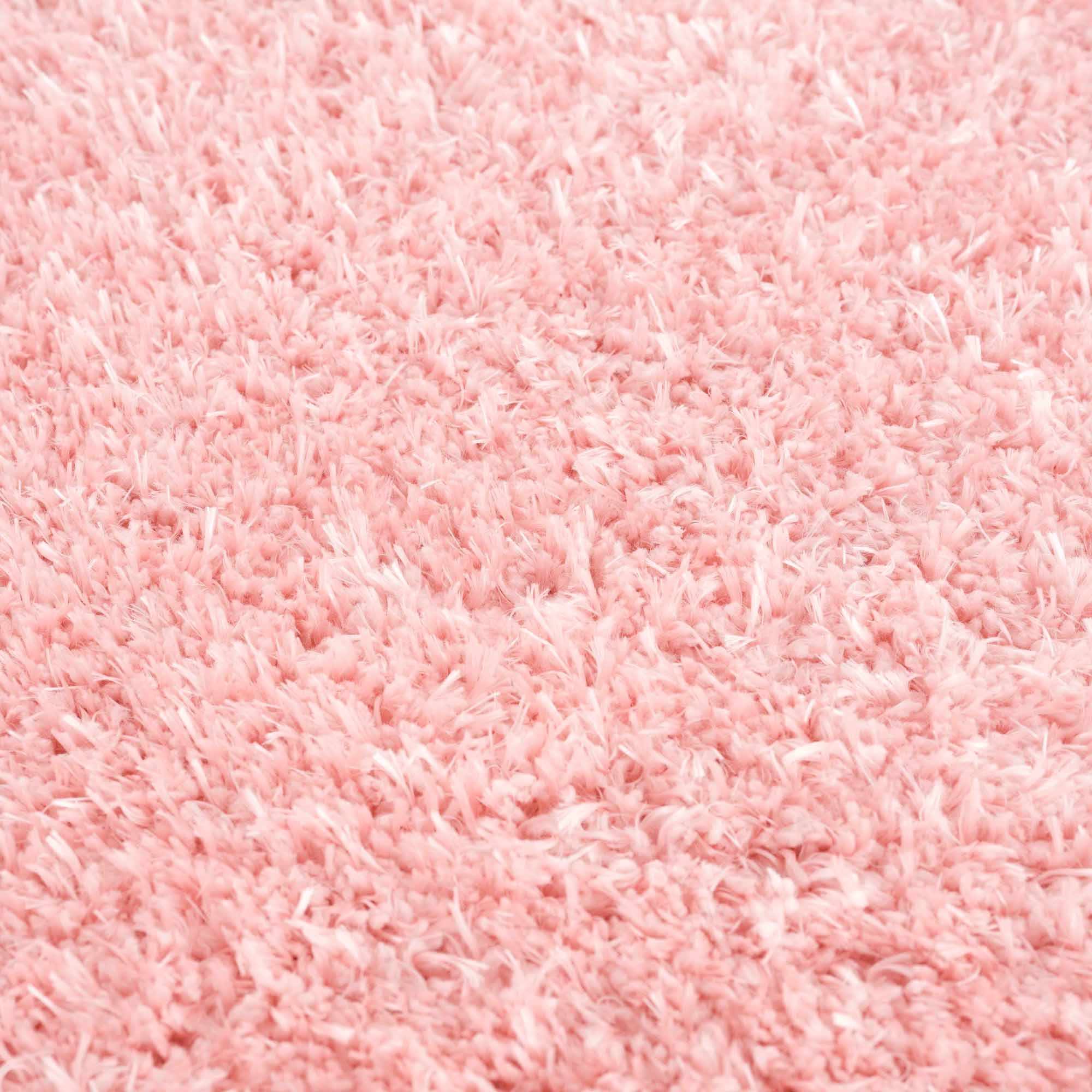 Faina Solid Pink Shag Washable Area Rug - Clearance