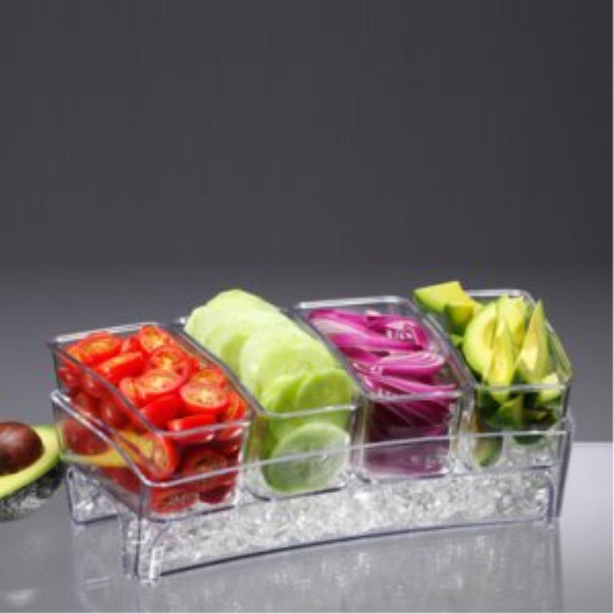 Prodyne Sb6 Condiment Bar On Ice Simply Fill Bottom Of Tray