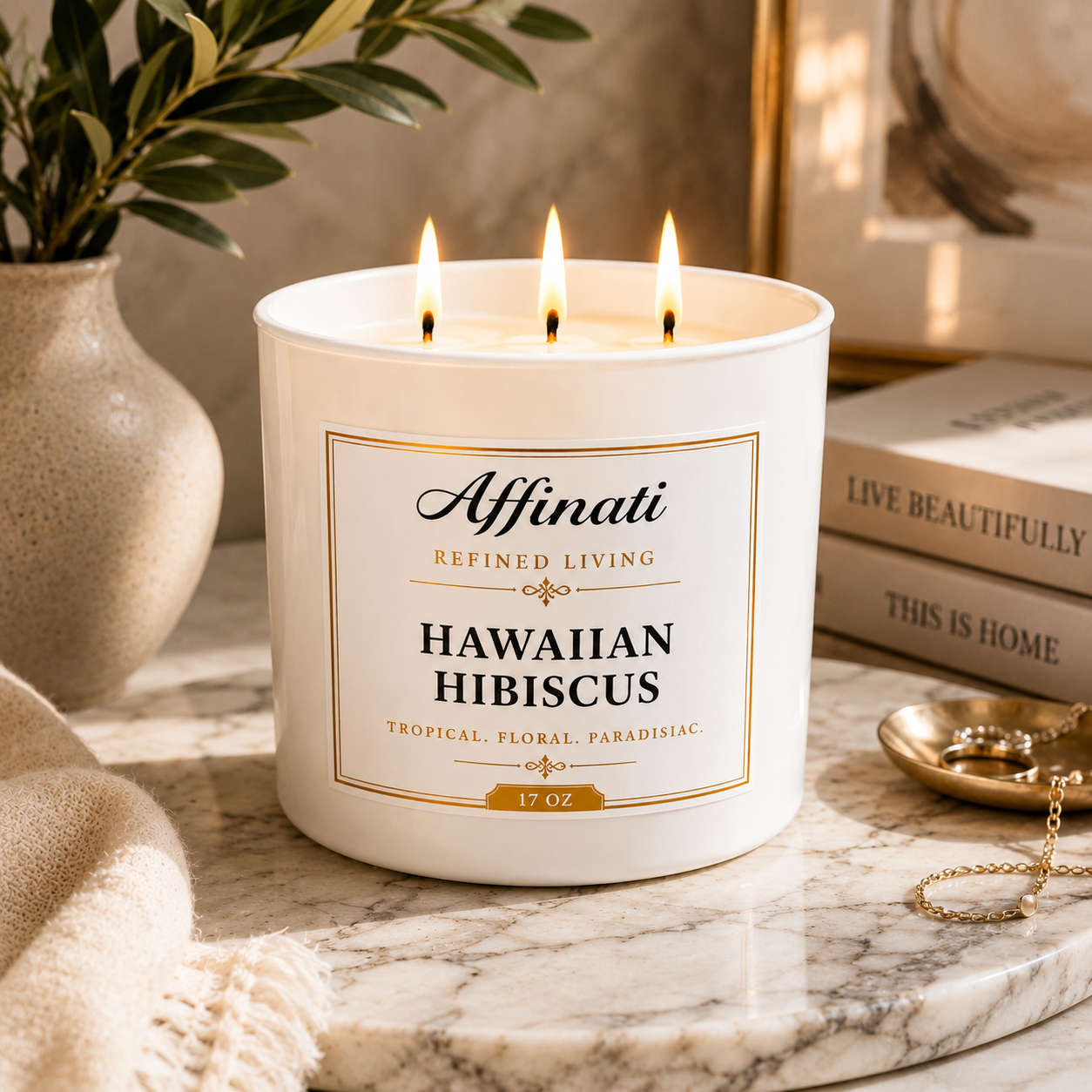 Hawaiian Hibiscus 3-Wick Candle