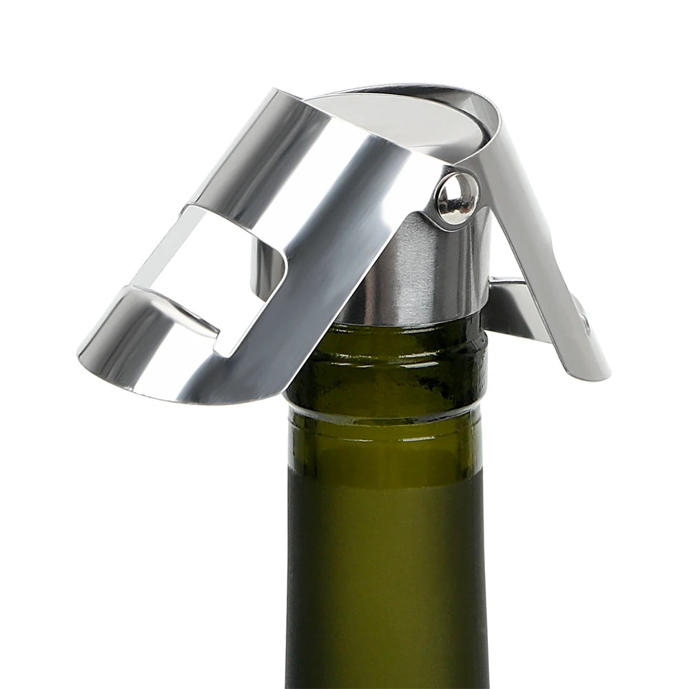 1PC Stainless Steel Champagne Sparkling stopper Wine Bottle Stopper Sealing Bottle Cap Wine Beer Bottle Cork Plug Bar Tools