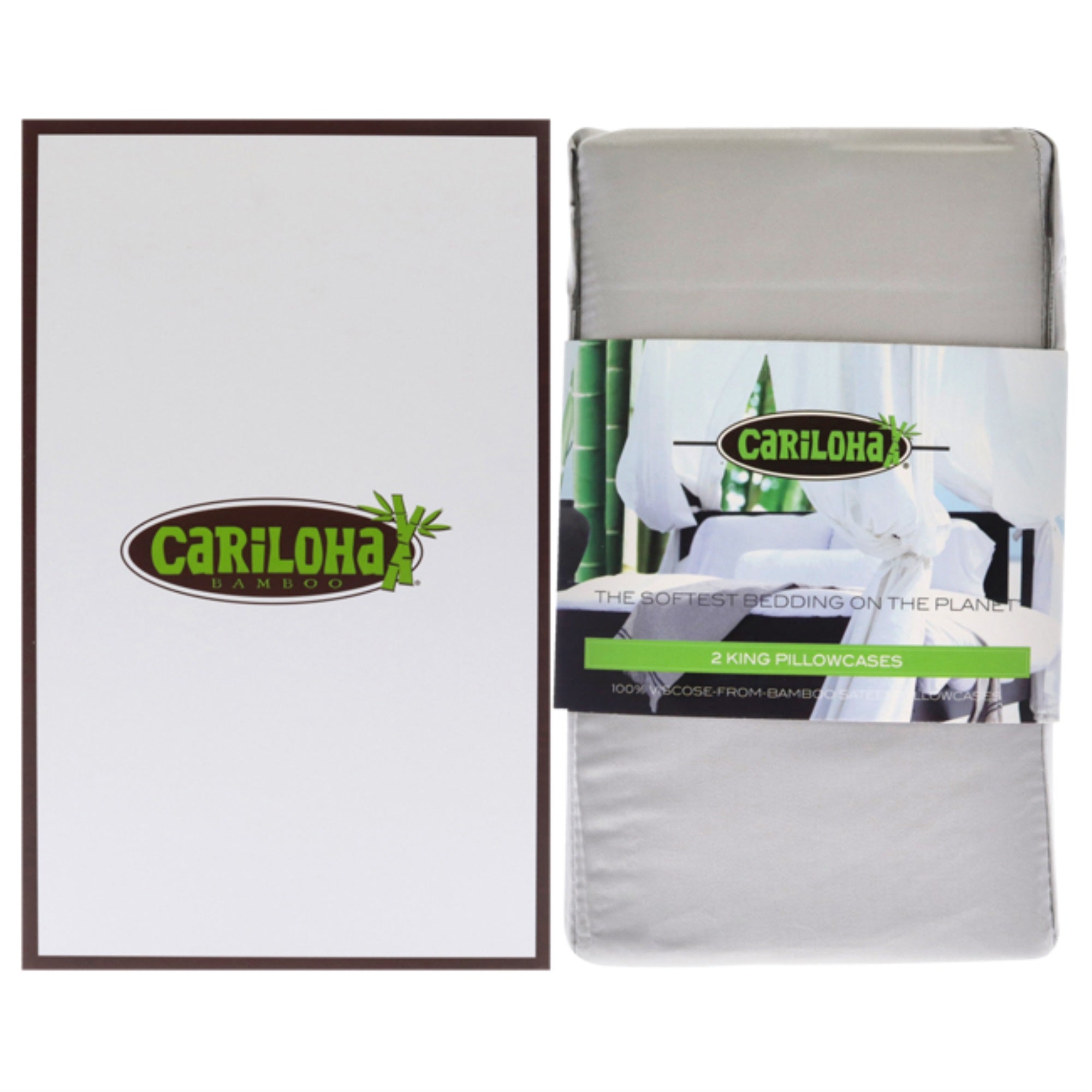 Resort Bamboo Pillowcase Set - Harbor Gray-King By Cariloha For Unisex - 2 Pc Pillowcase