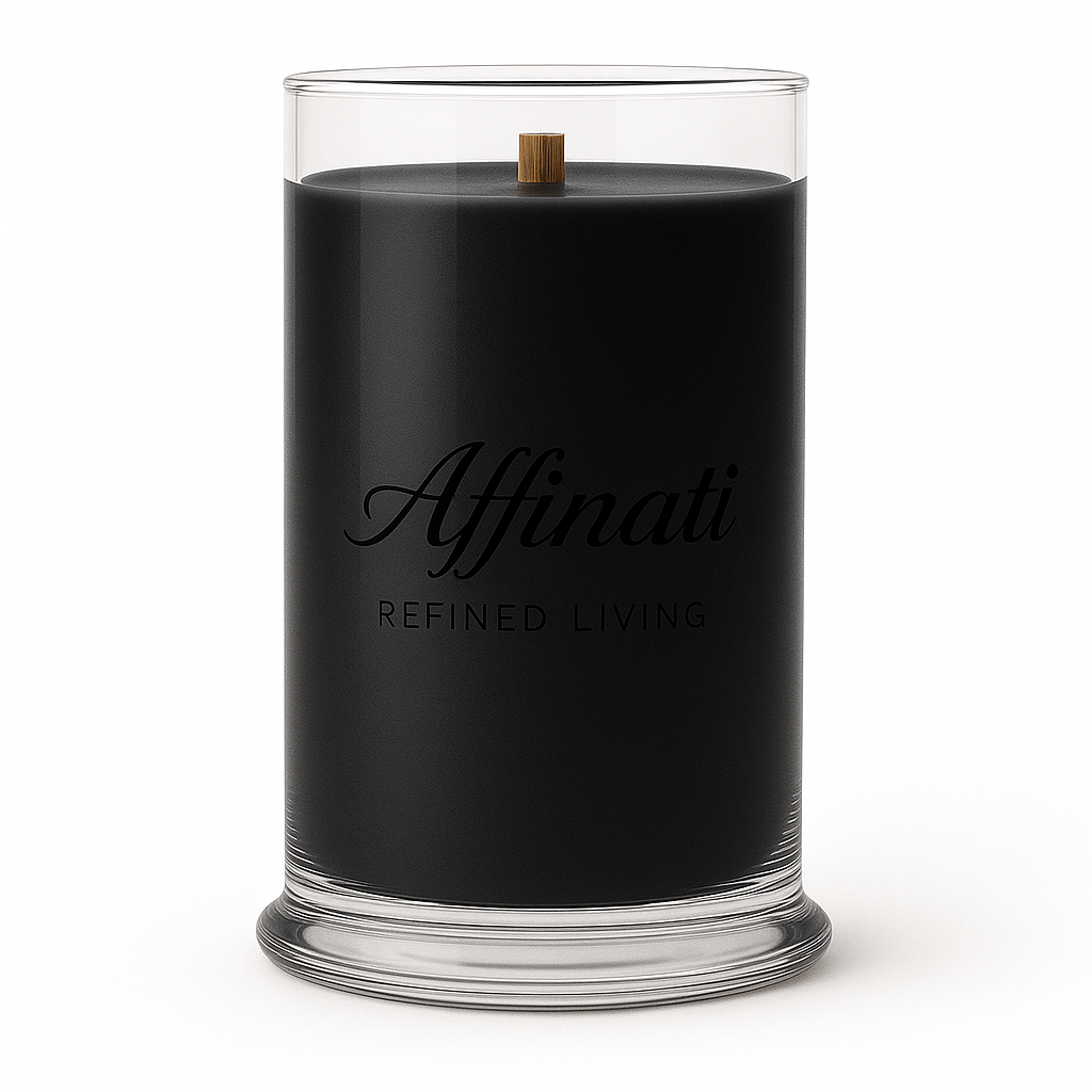 Midnight Oak Wooden Wick Candle – Luxury 21 oz Soy Blend | Affinati