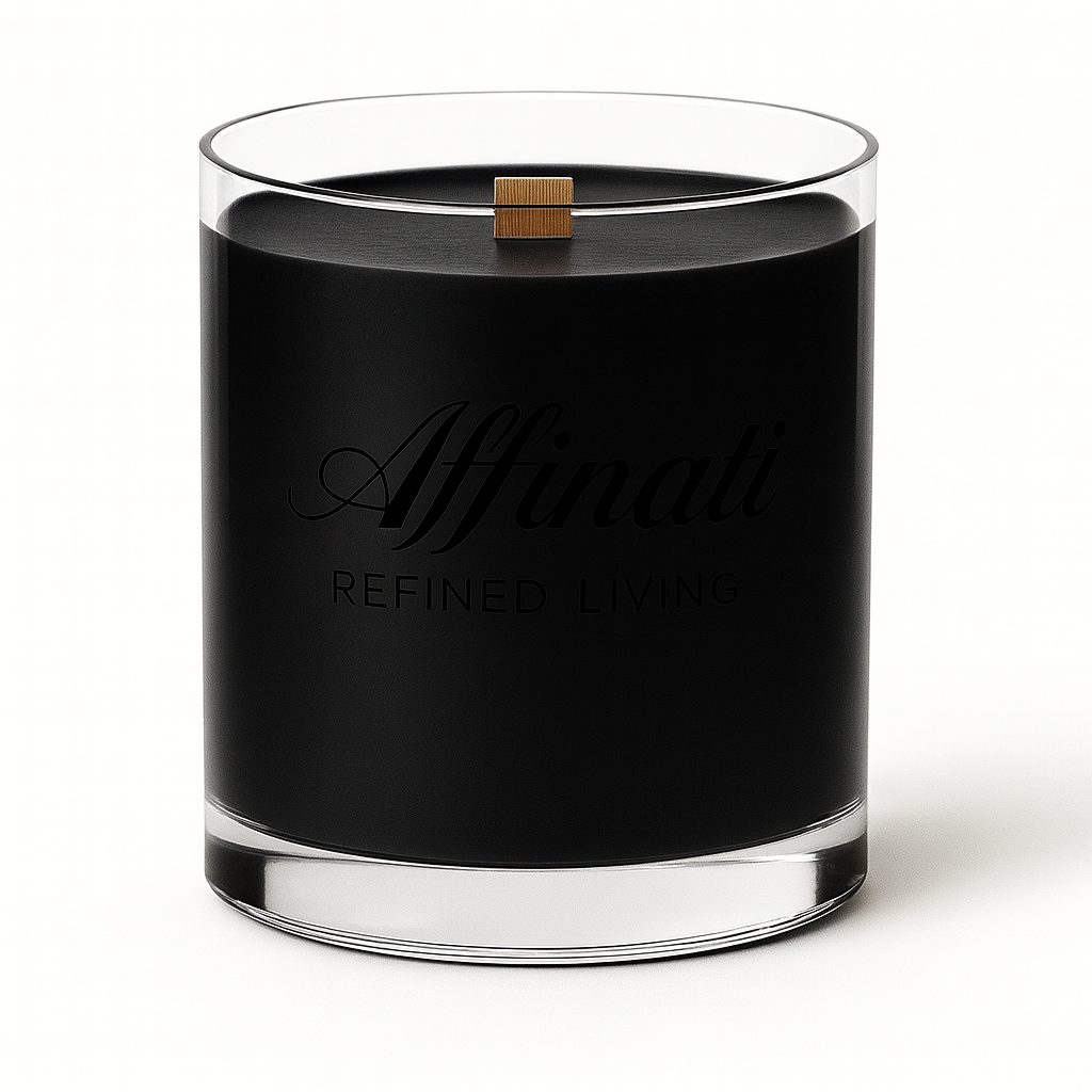 Midnight Oak Wooden Wick Candle – Luxury 10 oz Soy Blend | Affinati