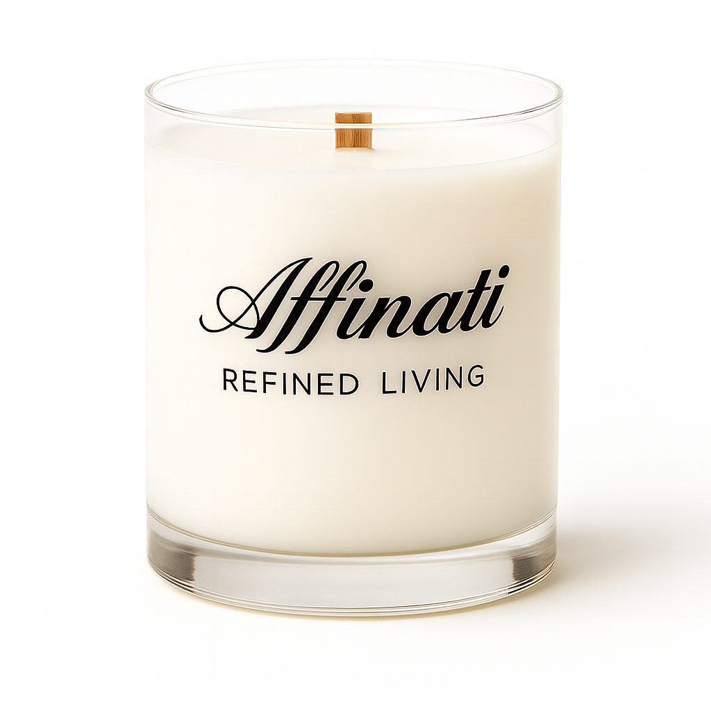 White Driftwood Wooden Wick Candle – Luxury 10 oz Soy Blend | Affinati
