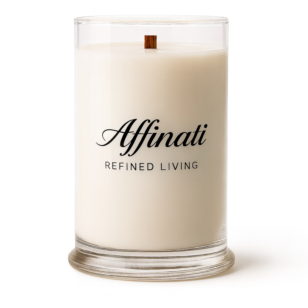 White Driftwood Wooden Wick Candle – Luxury 21 oz Soy Blend | Affinati