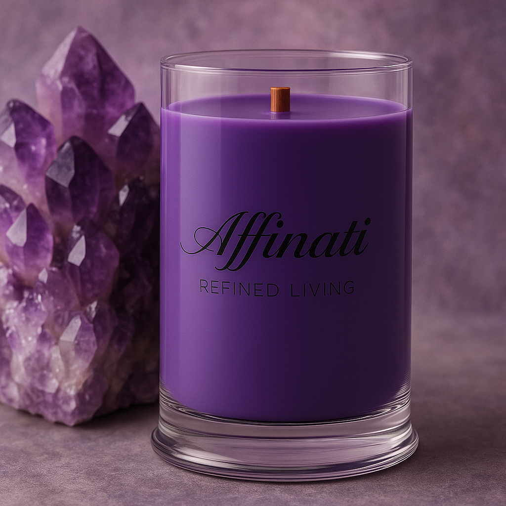 Amethyst Grove Wooden Wick Candle – Luxury 21 oz Soy Blend | Affinati