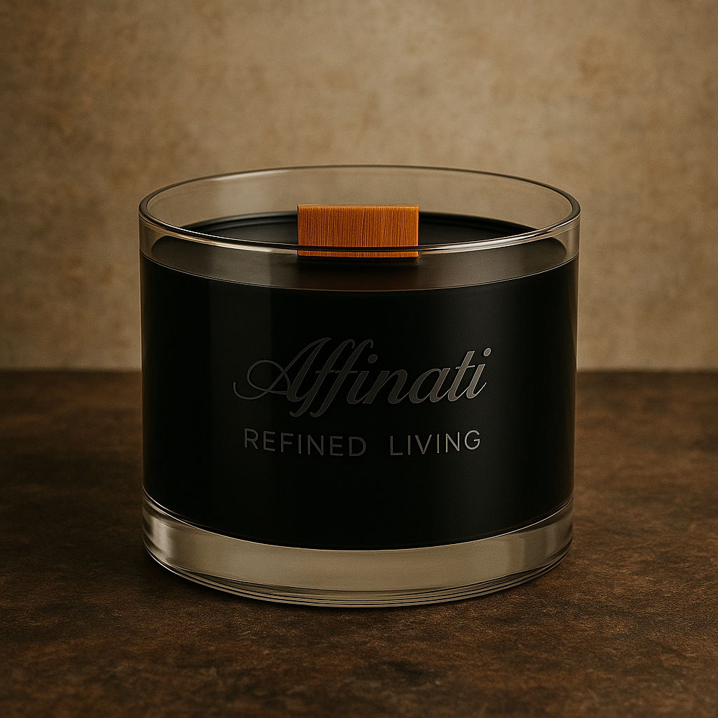 Smoked Bourbon Wooden Wick Candle – Luxury 13 oz Soy Blend | Affinati