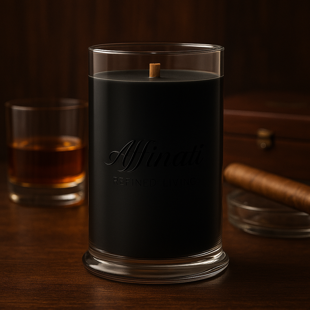 Smoked Bourbon Wooden Wick Candle – Luxury 21 oz Soy Blend | Affinati