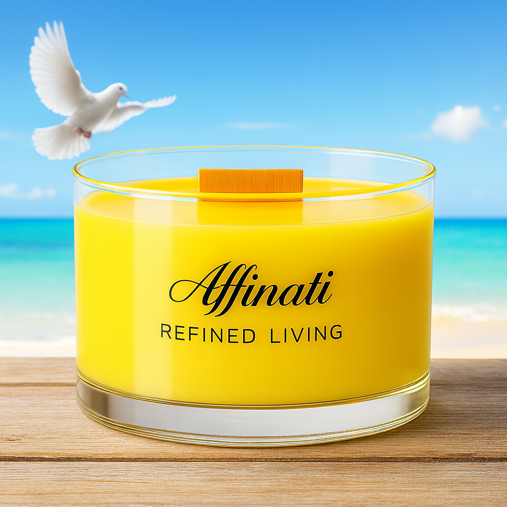 Golden Paloma Wooden Wick Candle – Luxury 13 oz Soy Blend | Affinati