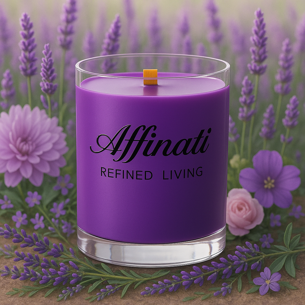 Lavender Kiss Wooden Wick Candle – Luxury 10 oz Soy Blend | Affinati