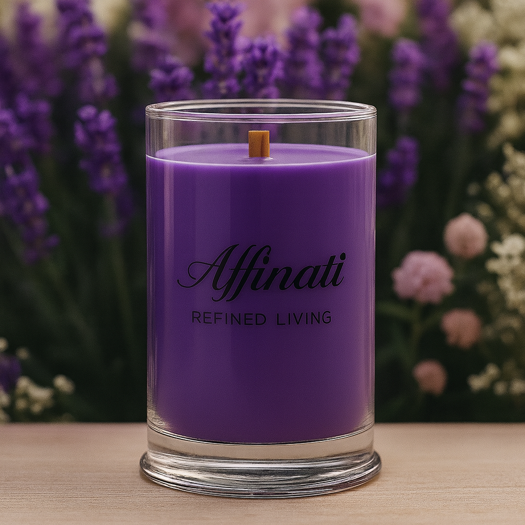 Lavender Kiss Wooden Wick Candle – Luxury 21 oz Soy Blend | Affinati