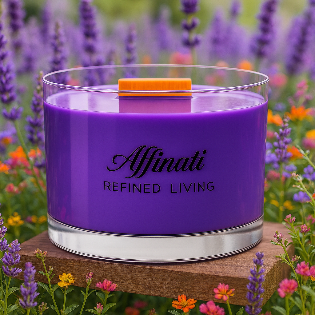 Lavender Kiss Wooden Wick Candle – Luxury 13 oz Soy Blend | Affinati