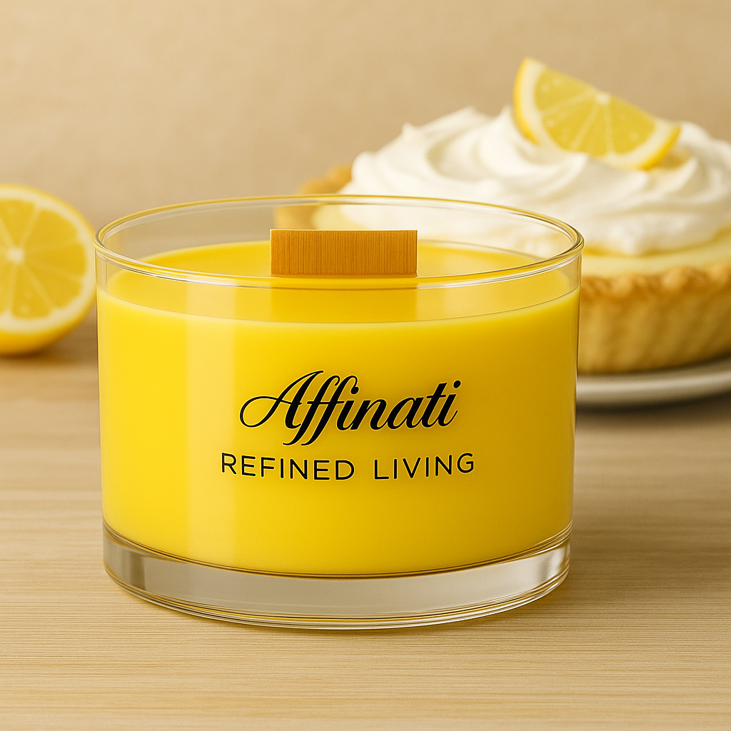 Lemon Creme Wooden Wick Candle – Luxury 13 oz Soy Blend | Affinati