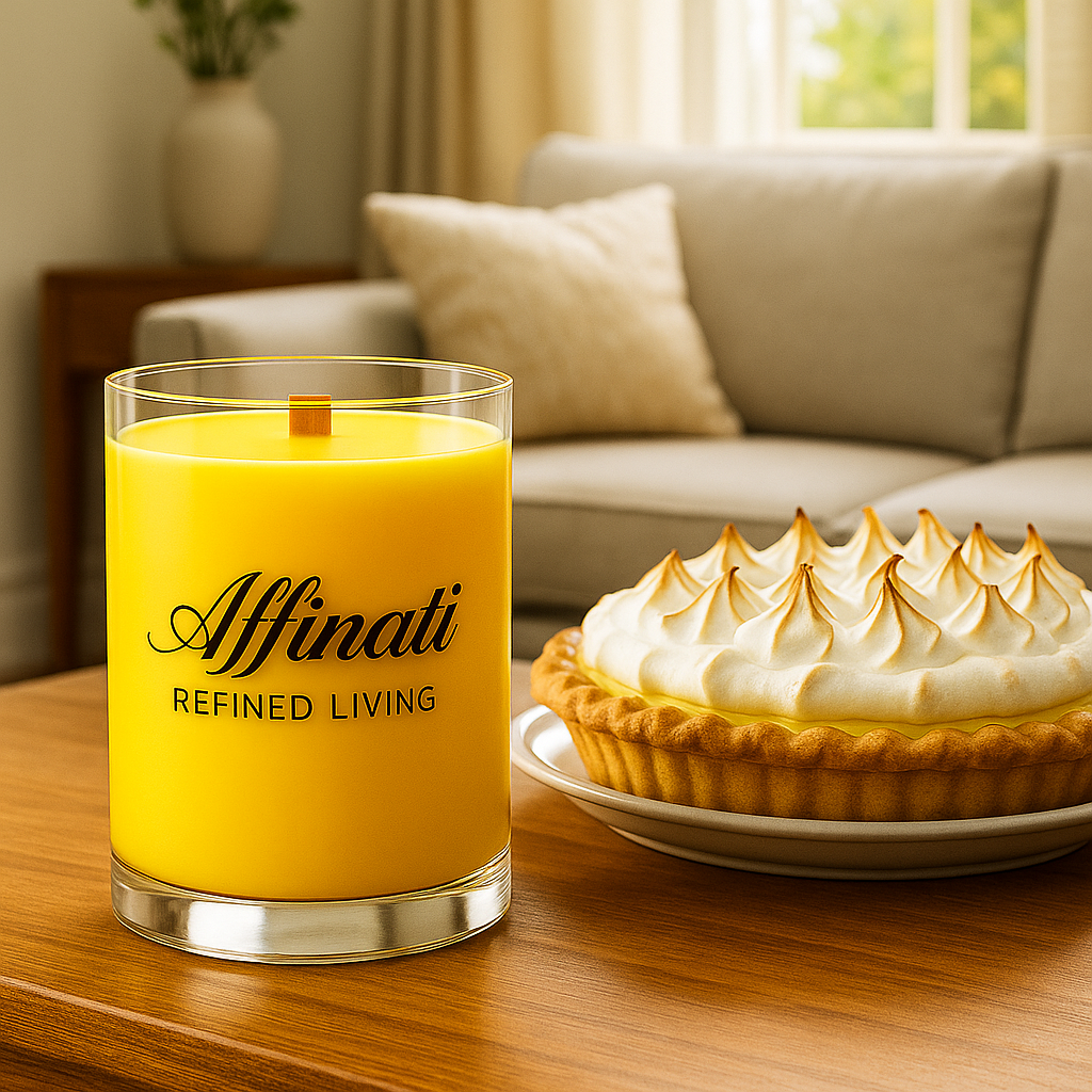 Lemon Creme Wooden Wick Candle – Luxury 10 oz Soy Blend | Affinati