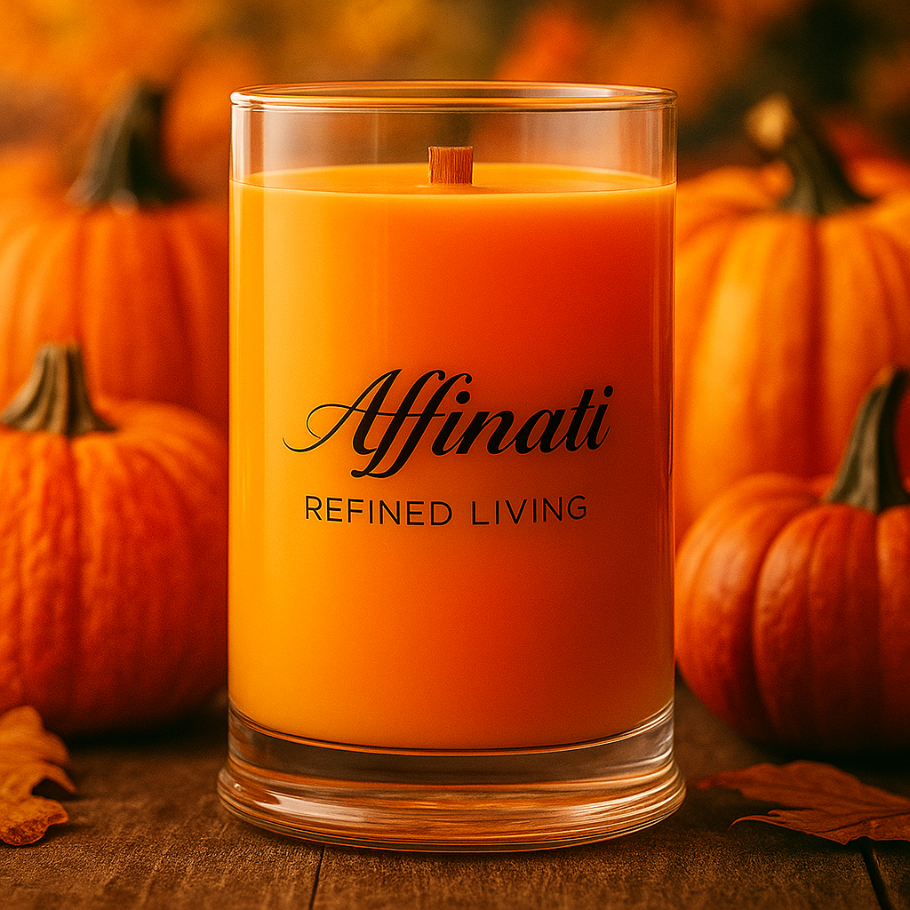 Pumpkin Cashmere Wooden Wick Candle – Luxury 21 oz Soy Blend | Affinati