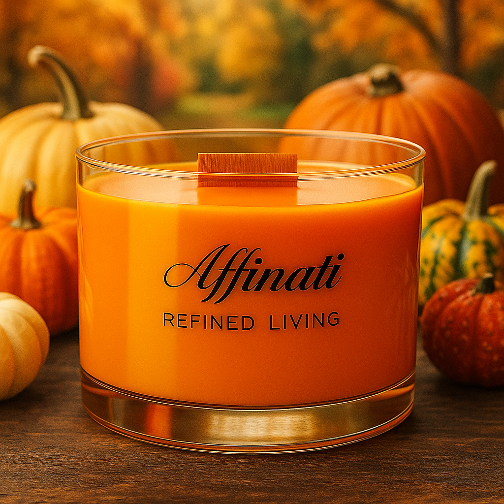 Pumpkin Cashmere Wooden Wick Candle – Luxury 13 oz Soy Blend | Affinati