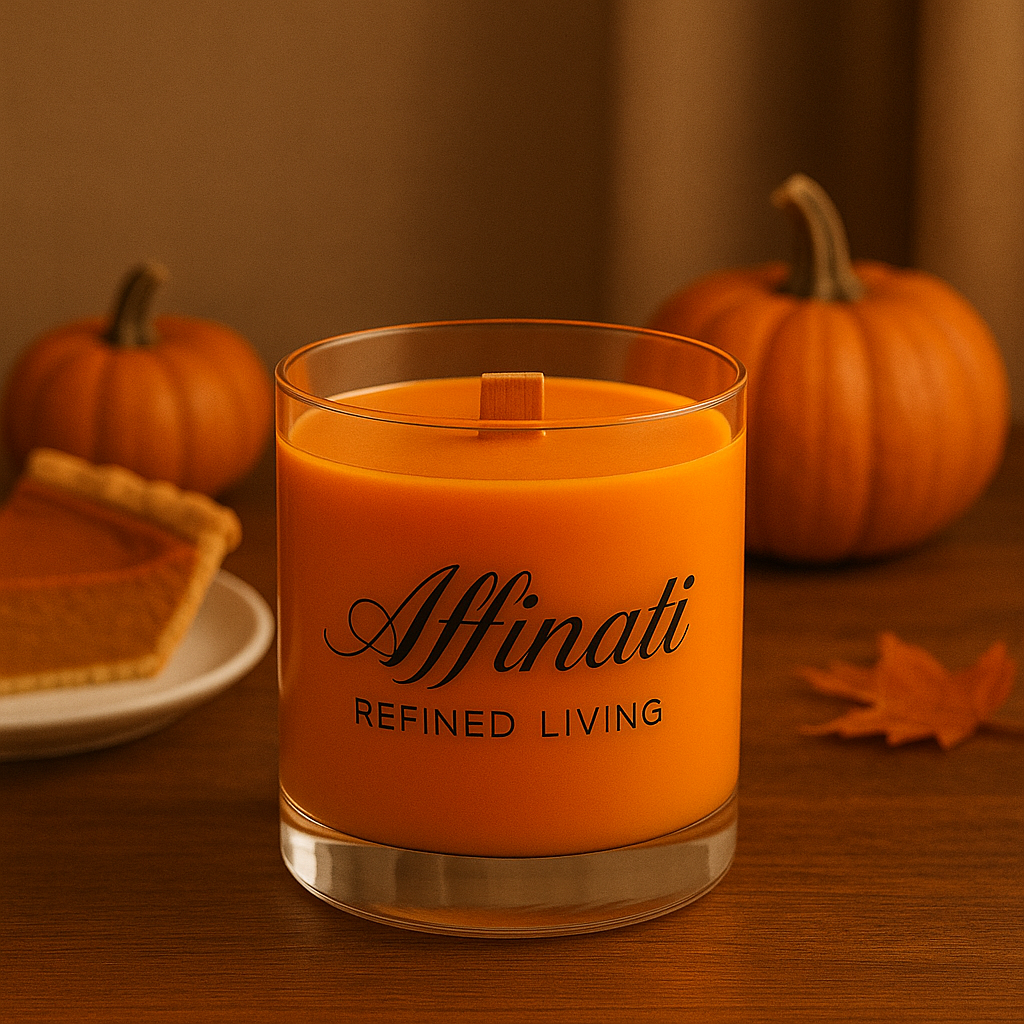 Pumpkin Cashmere Wooden Wick Candle – Luxury 10 oz Soy Blend | Affinati
