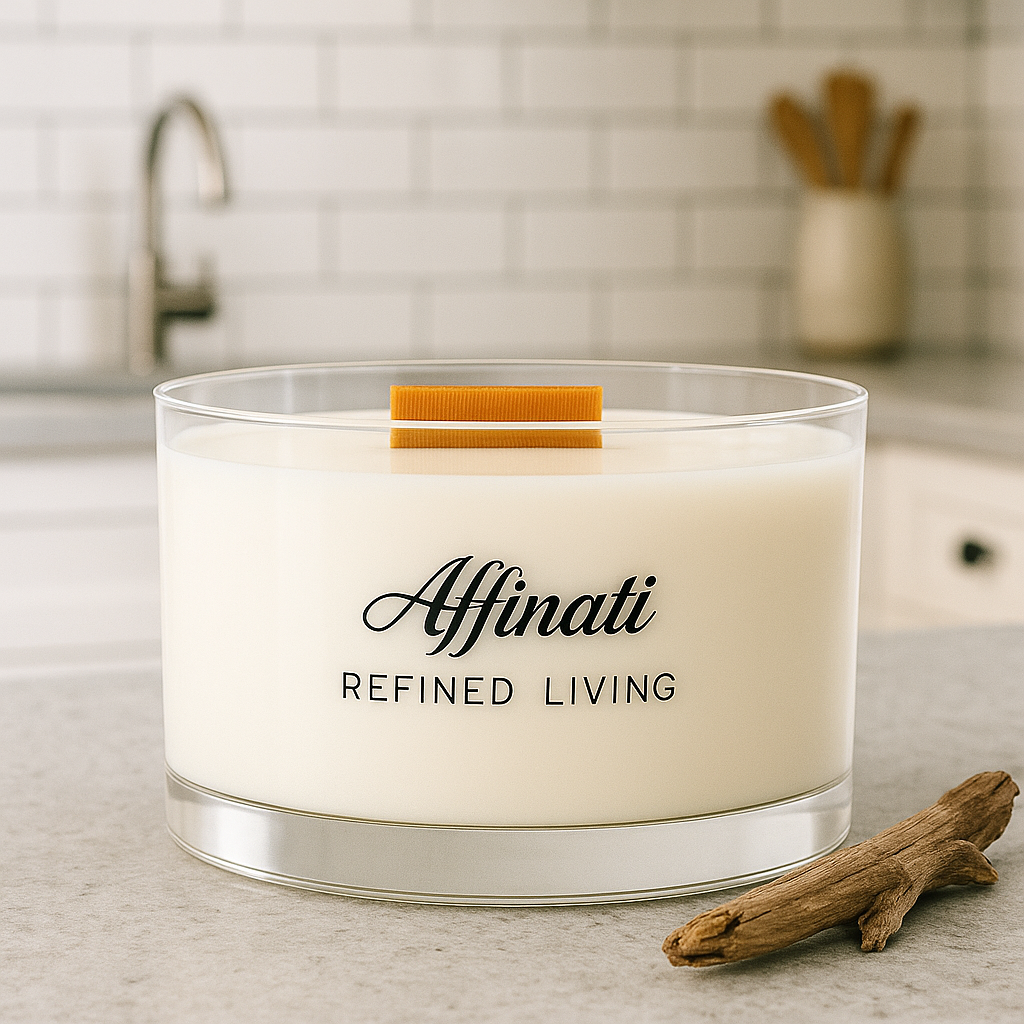 White Driftwood Wooden Wick Candle – Luxury 13 oz Soy Blend | Affinati