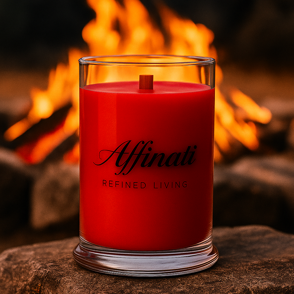 Golden Fireside Wooden Wick Candle – Luxury 21 oz Soy Blend | Affinati