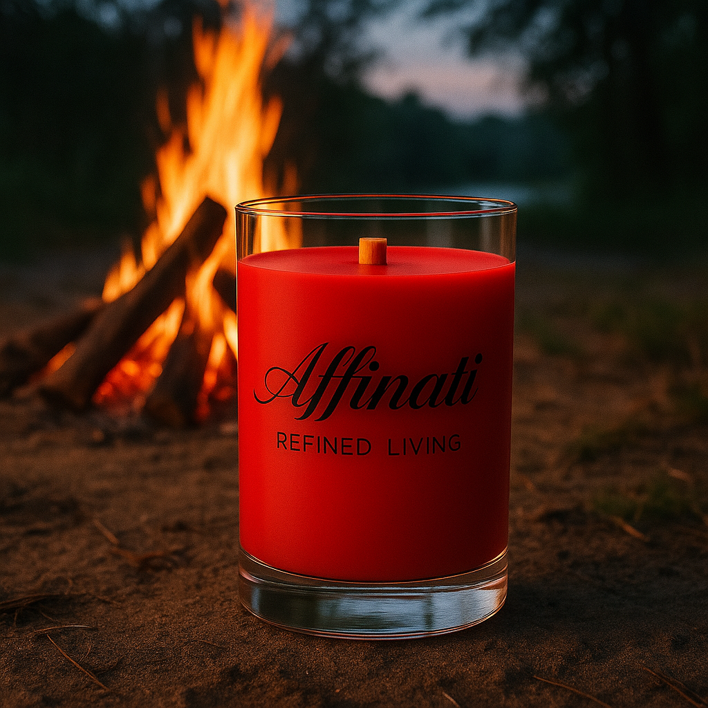 Golden Fireside Wooden Wick Candle – Luxury 10 oz Soy Blend | Affinati