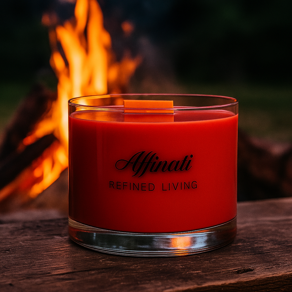 Golden Fireside Wooden Wick Candle – Luxury 13 oz Soy Blend | Affinati