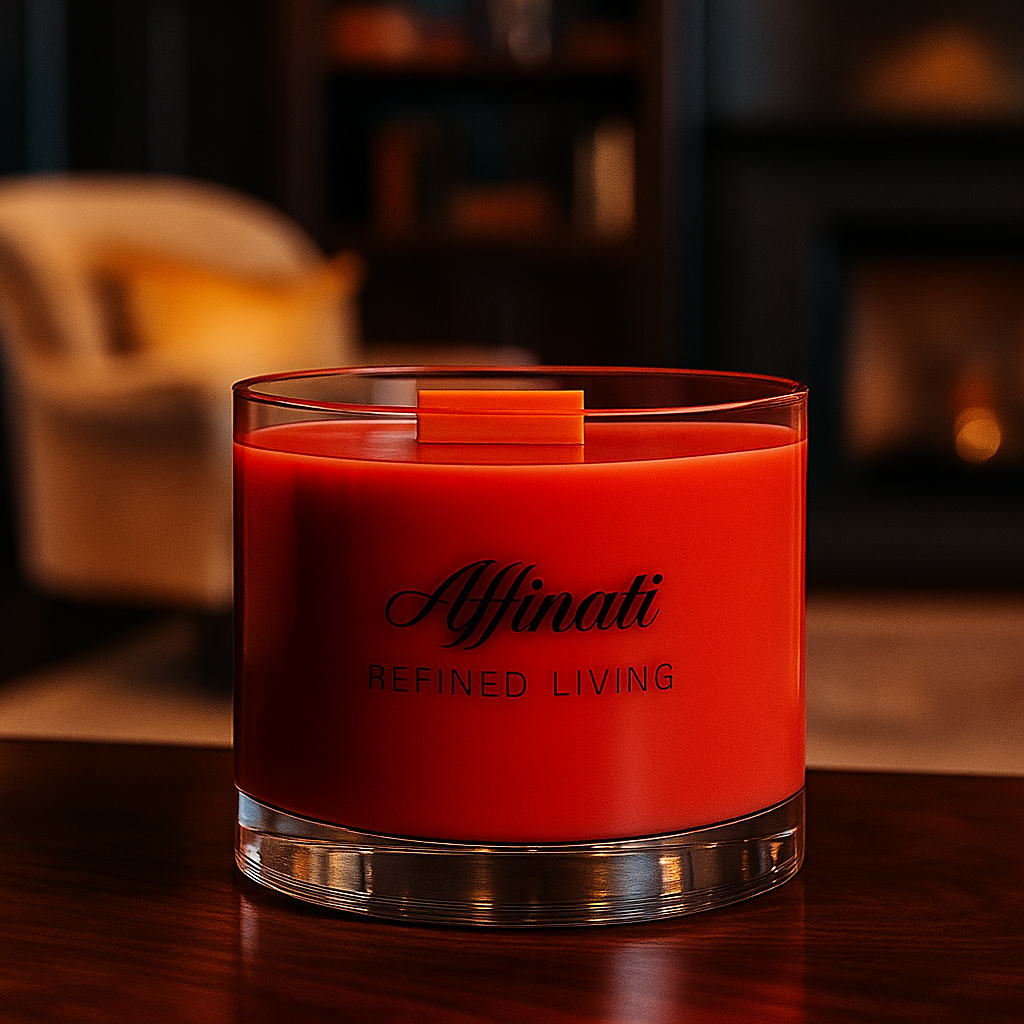 Golden Fireside Wooden Wick Candle – Luxury 13 oz Soy Blend | Affinati