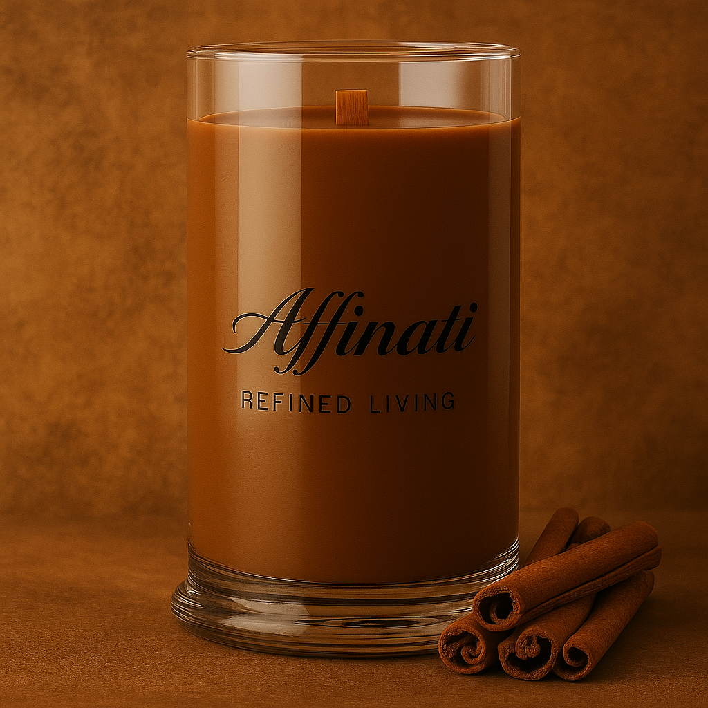 Cinnamon Reserve Wooden Wick Candle – Luxury 21 oz Soy Blend | Affinati